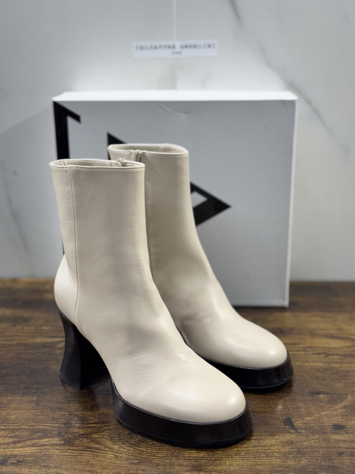 Giampaolo Viozzi Stivaletto Donna Pelle Tapioca    Con Tacco Made In Italy 37