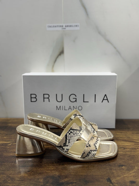 Bruglia Milano Sandalo Donna Oro  Pelle  Top Quality Scarpe Donna 40
