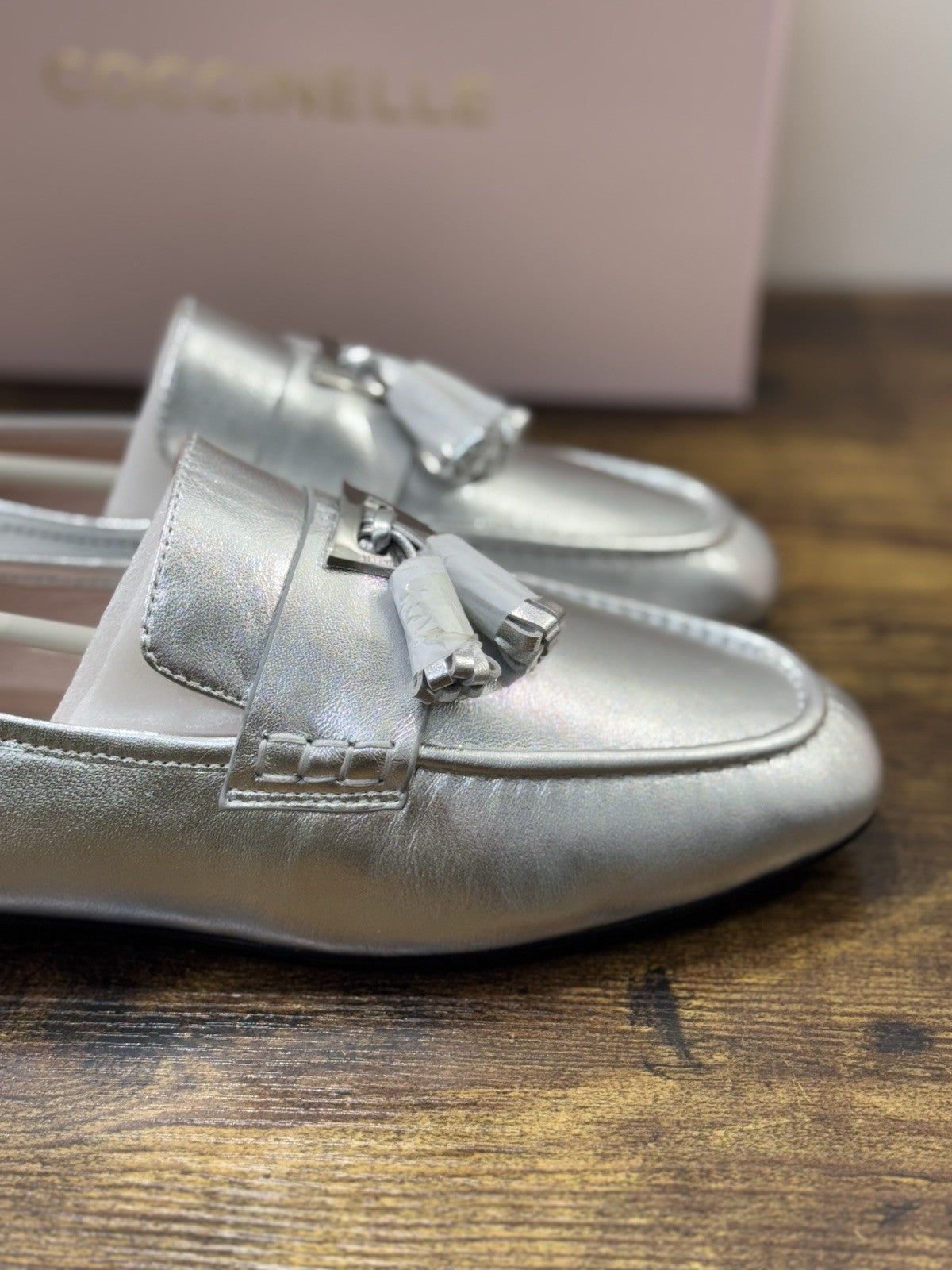 Coccinelle Mocassino Pelle Argento Casual Scarpa Coccinelle Donna 39