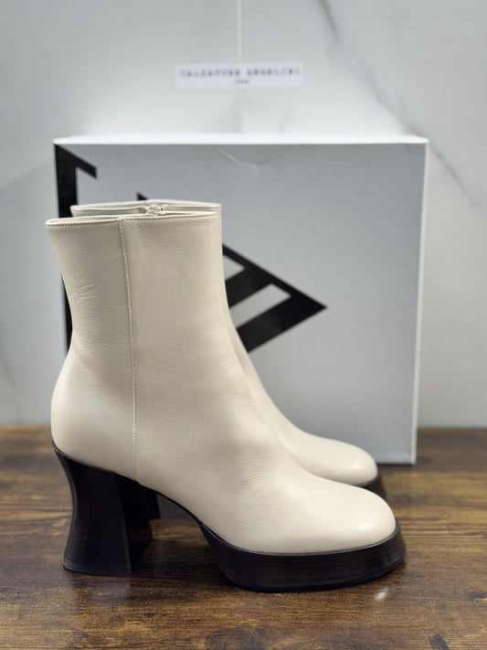 Giampaolo Viozzi Stivaletto Donna Pelle Tapioca    Con Tacco Made In Italy 36