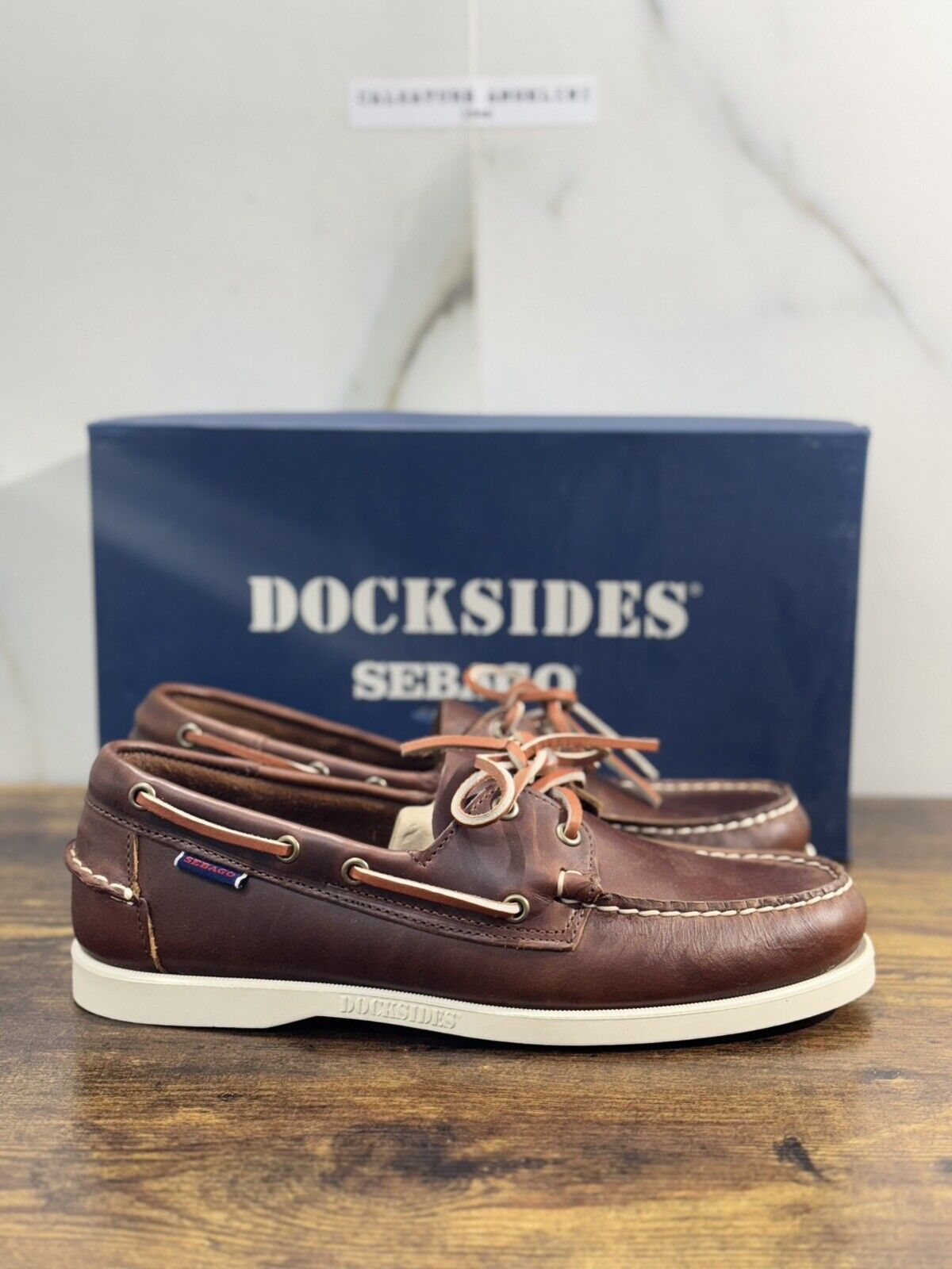 Sebago Docksides Portland Brown Waxed  Scarpa Da Barca Uomo Sebago 45