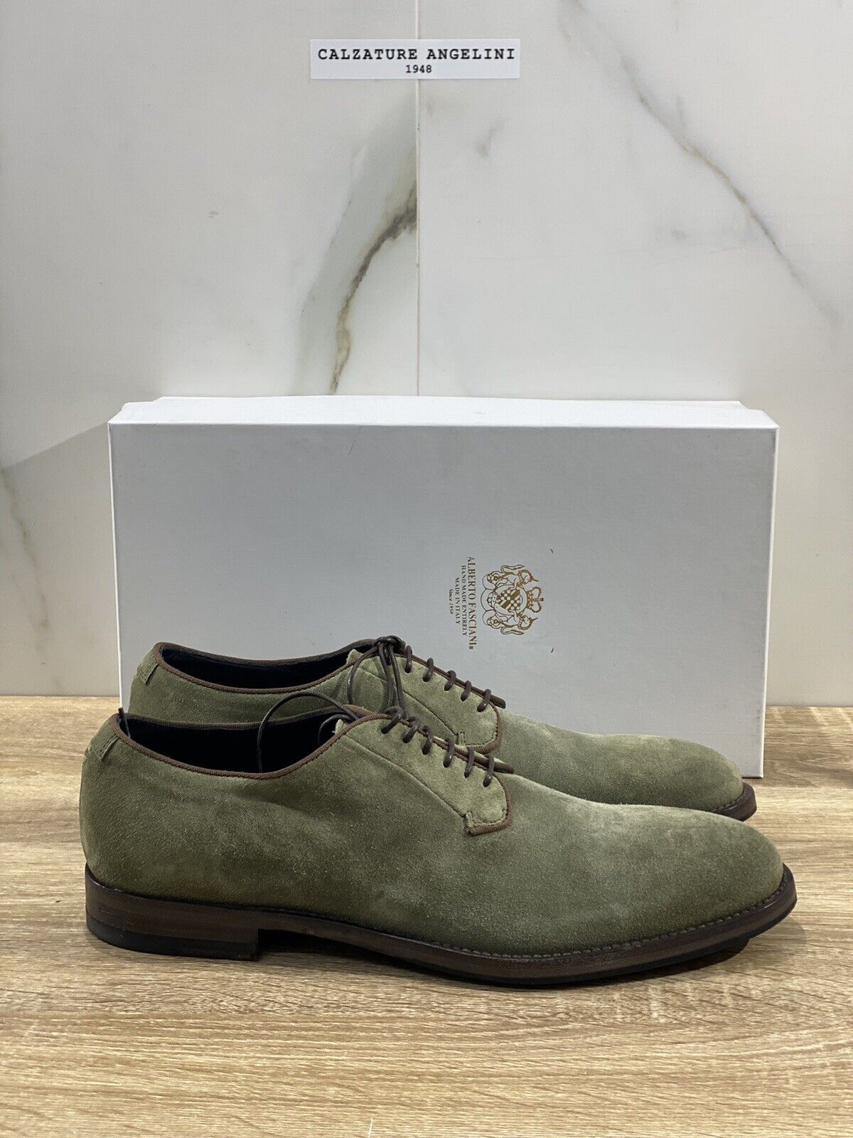 Alberto Fasciani Derby uomo softy suede Verde Bosco luxury men Shoes 41