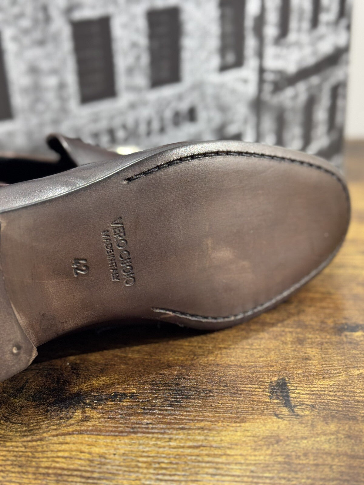 Roberto Botticelli Mocassino Uomo  Pelle T Moro  Fondo Cuoio Made In Italy 42