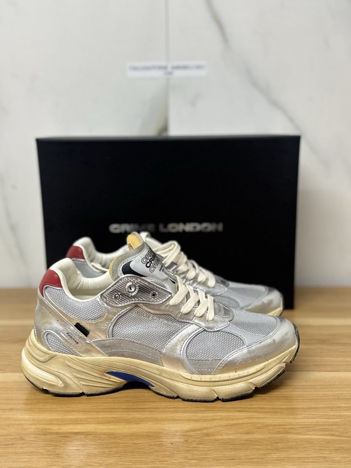 Crime London Sneaker Fugitive    Casual Pelle Grigia  Uomo 40