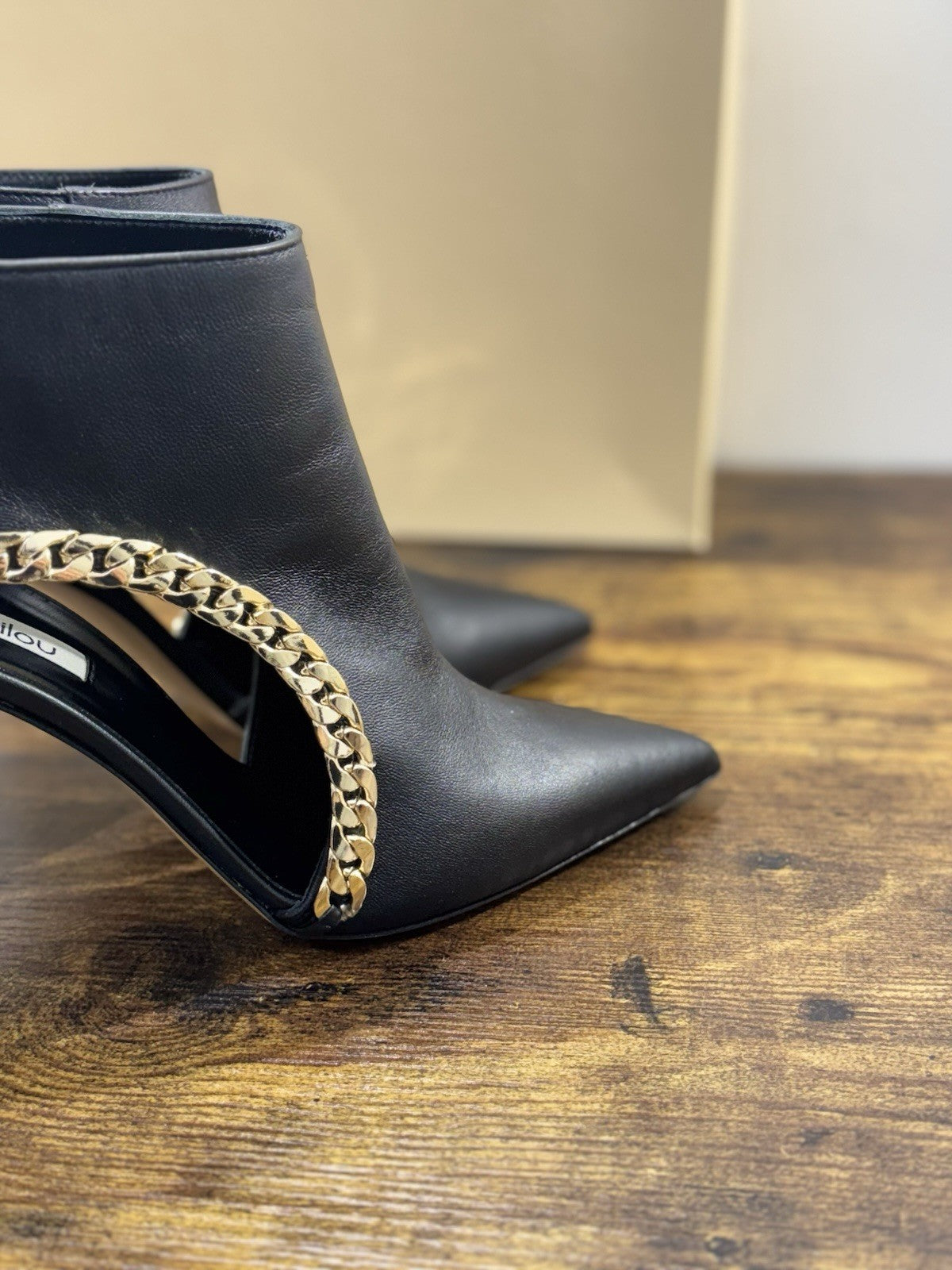 Ninalilou Stivaletto Donna Pelle Nero Con Tacco Luxury Boot 38.5