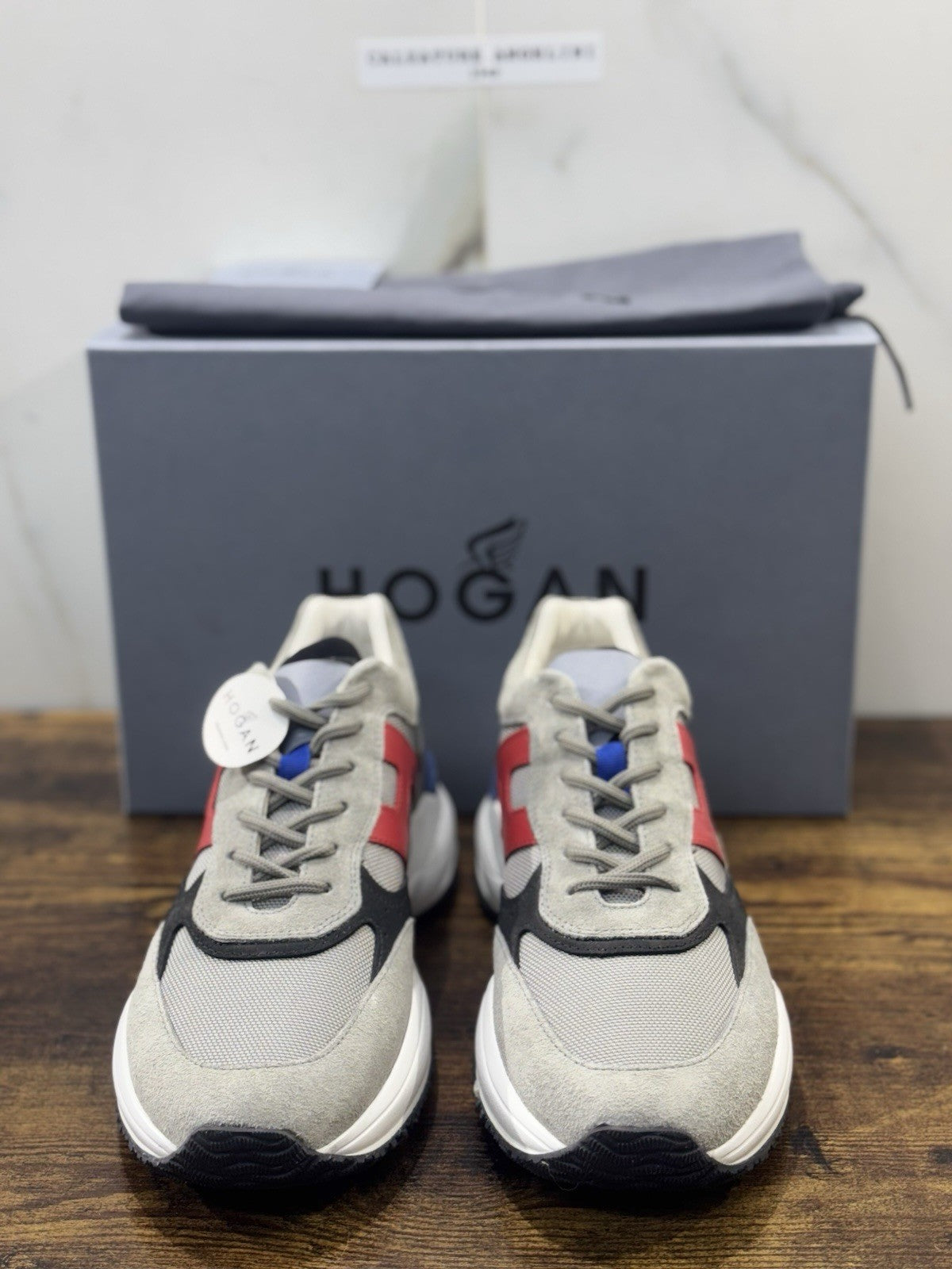 Hogan Interaction  Sneaker Pelle Grey  Memory Foam Luxury Hogan Uomo 42.5
