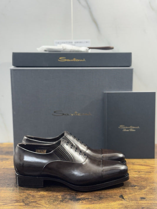 Santoni Stringata Limited Edition Box Brown  Luxury Handmade Santoni Uomo 39