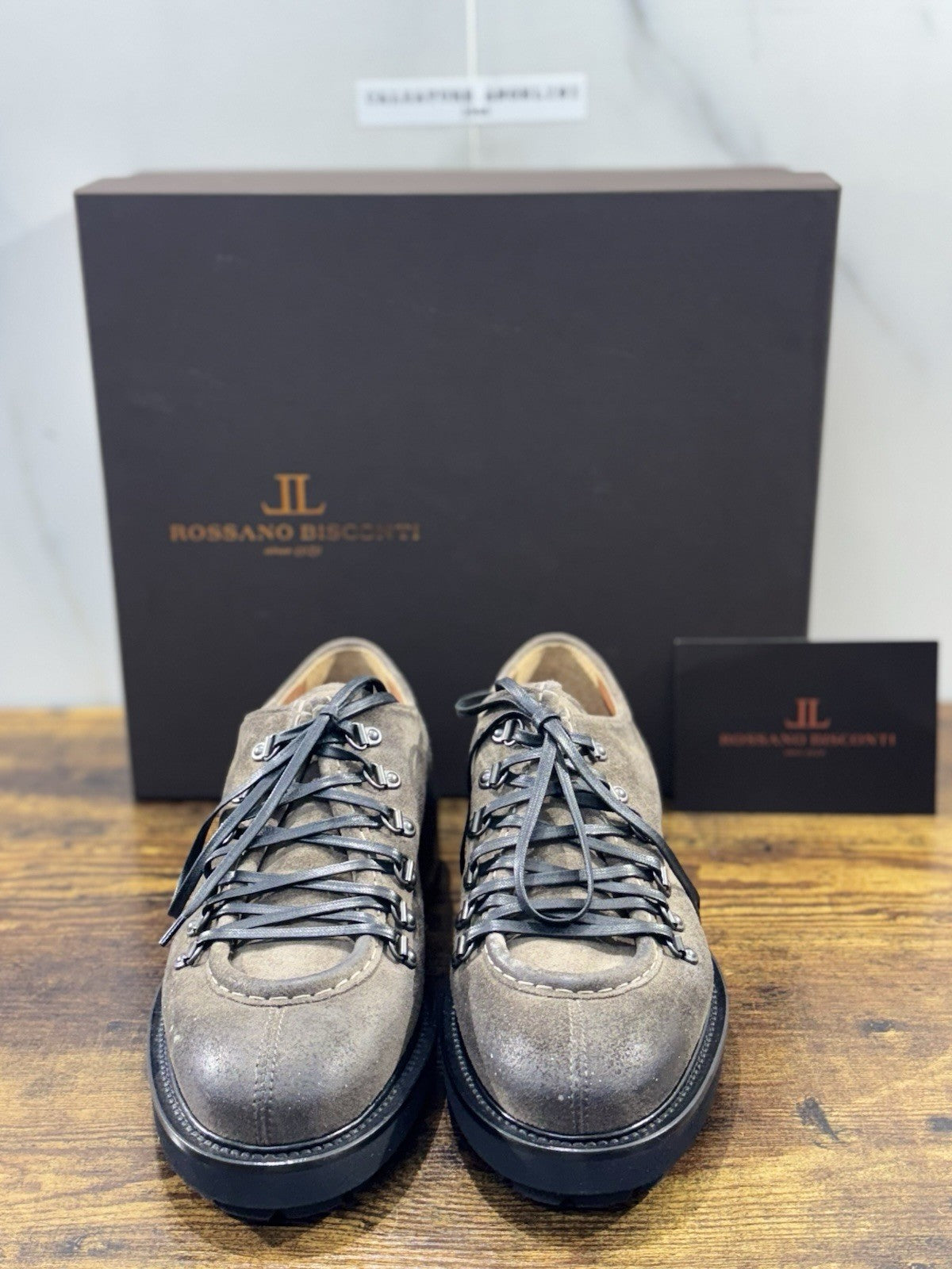 Rossano Bisconti Pedula   Uomo  Pelle Tortora  Suede     Fully Made In Italy 41