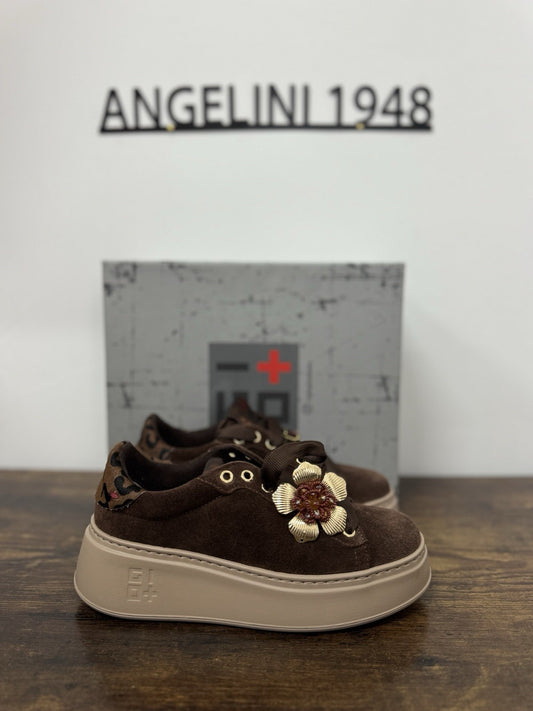 Gio + Sneaker Suede Cioccolato Zeppa Extra Light Donna 36