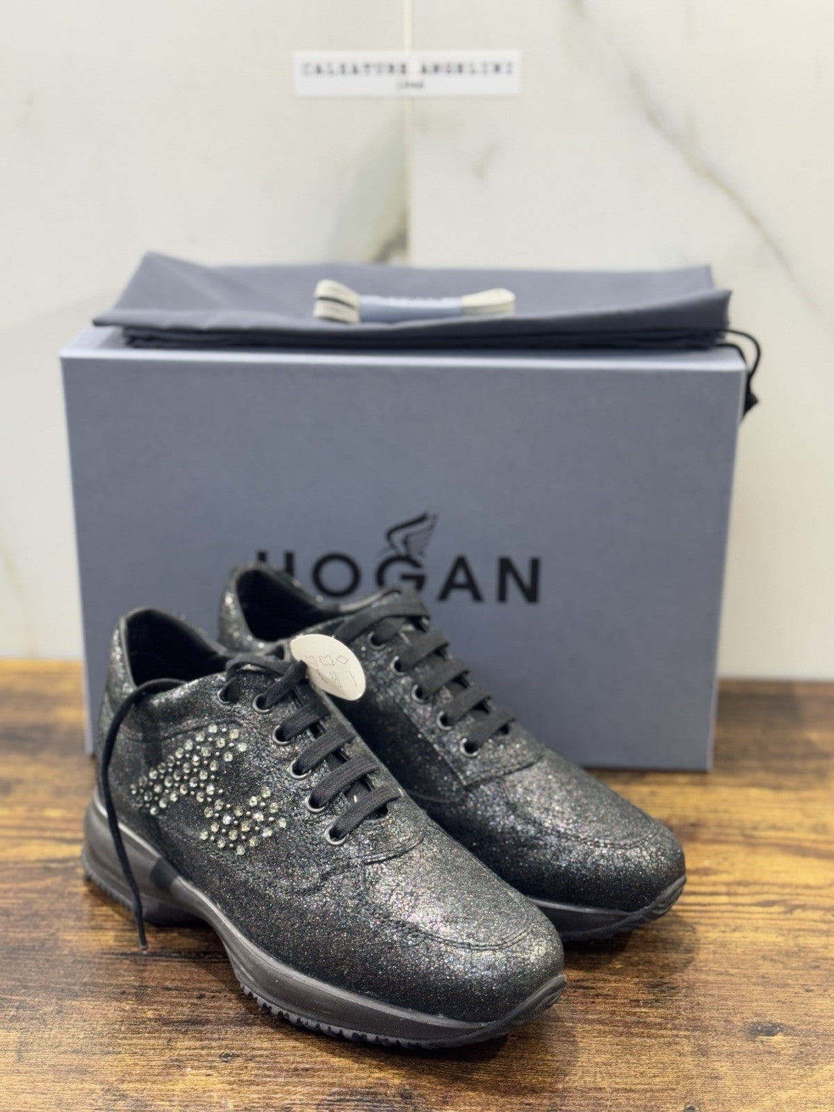 Hogan Interactive Pelle Nera H Strass      Casual Hogan Donna 35.5