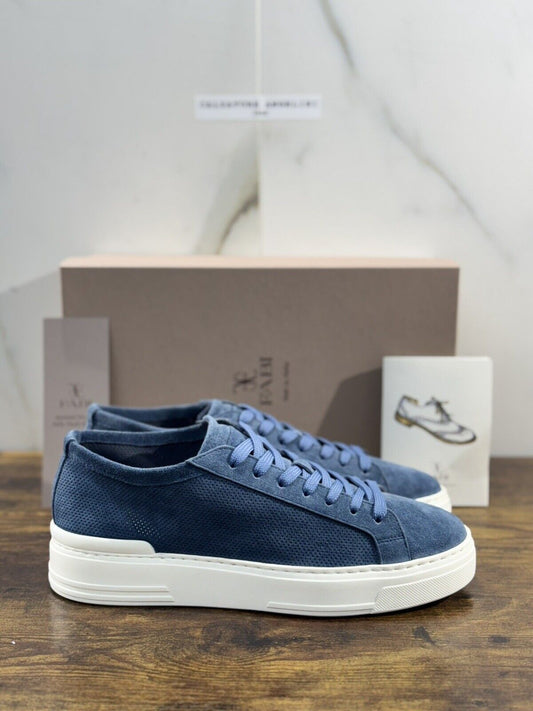 Fabi Sneaker Uomo Icon Suede Blu Extra light Casual Shoes 41