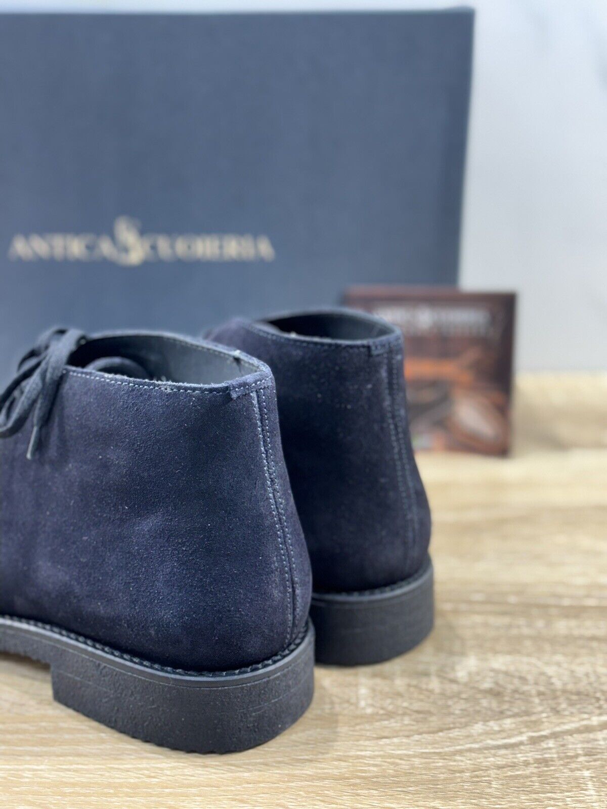 Antica Cuoieria Polacchino  Uomo Suede Blu   Made in Italy 41