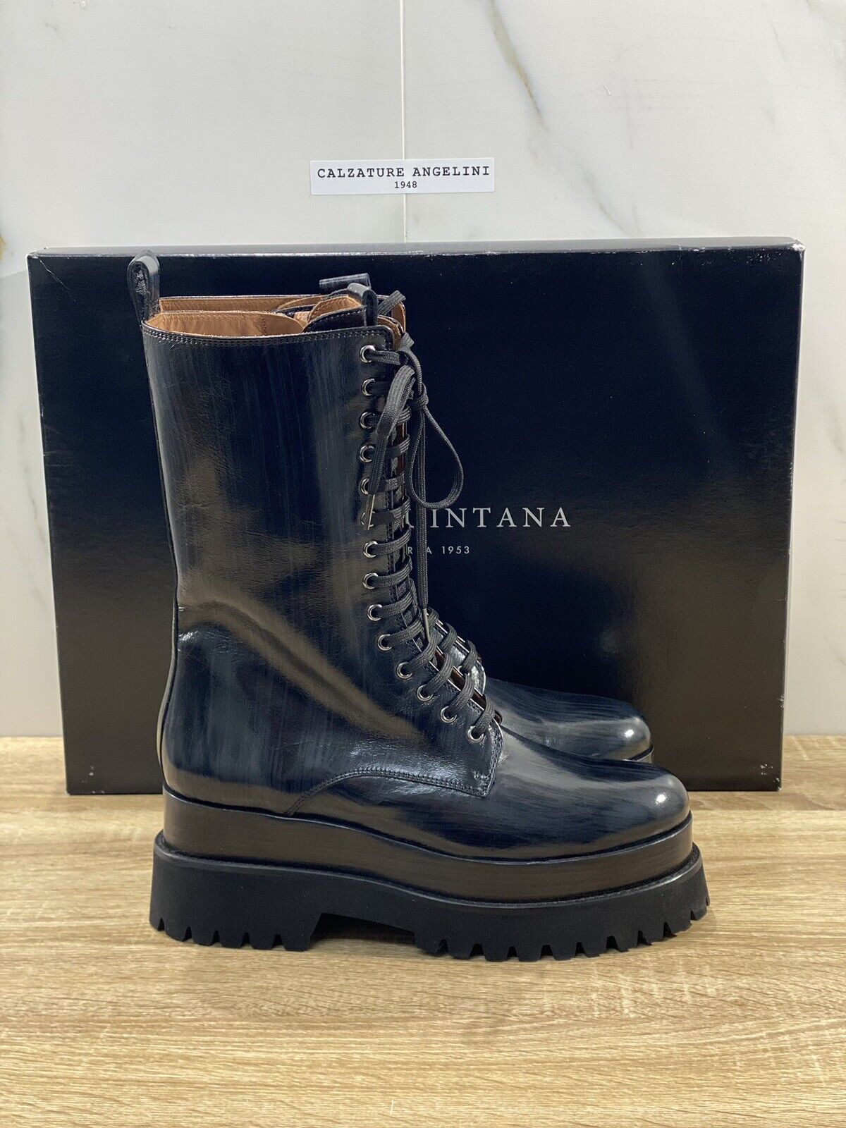 Pons Quintana Anfibio Donna pelle nero zeppa luxury boot pons quintana 41