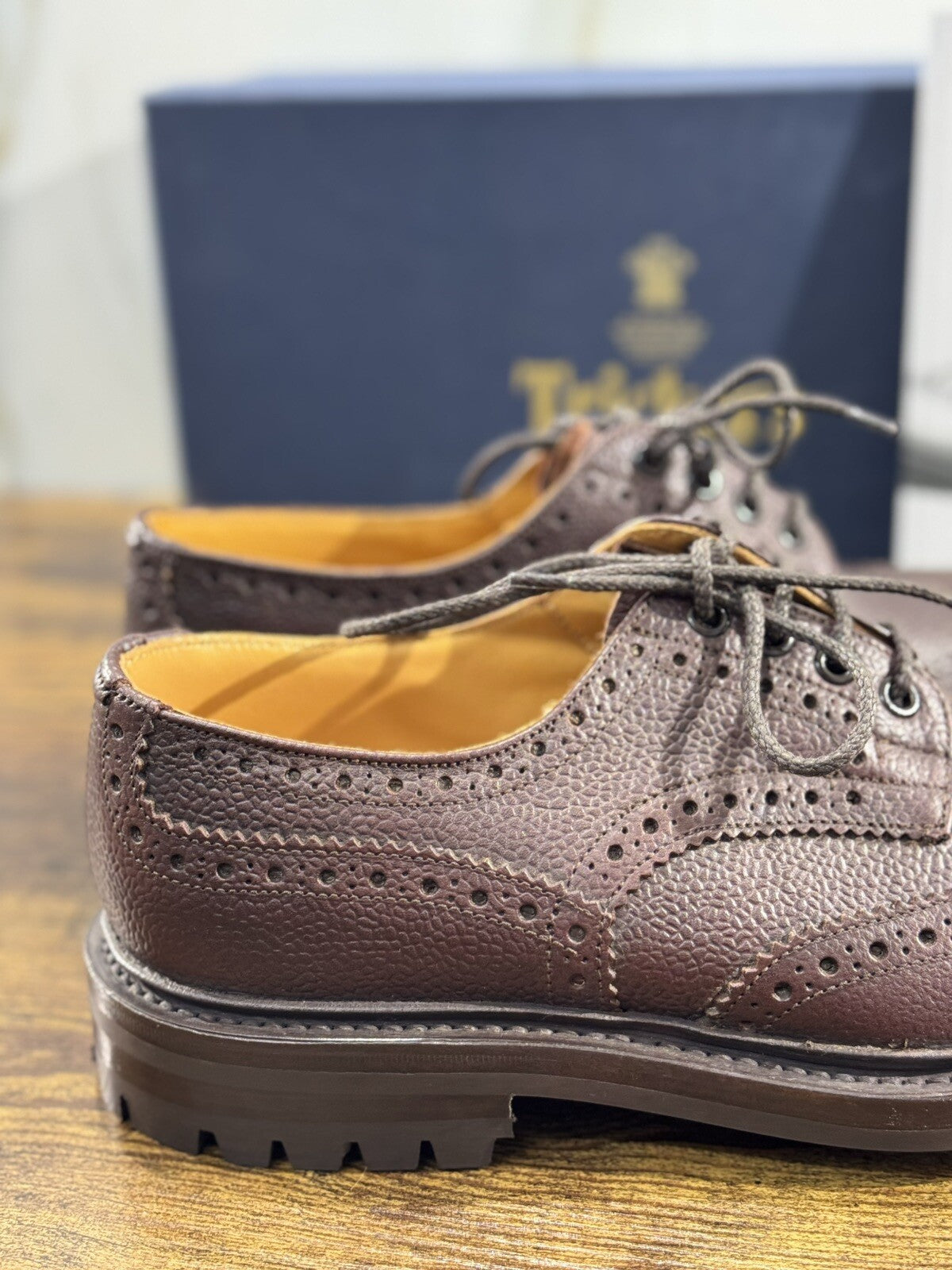 Tricker’s Scarpa Uomo Ilkley Brogue Brown  Goodyear Commando 40.5