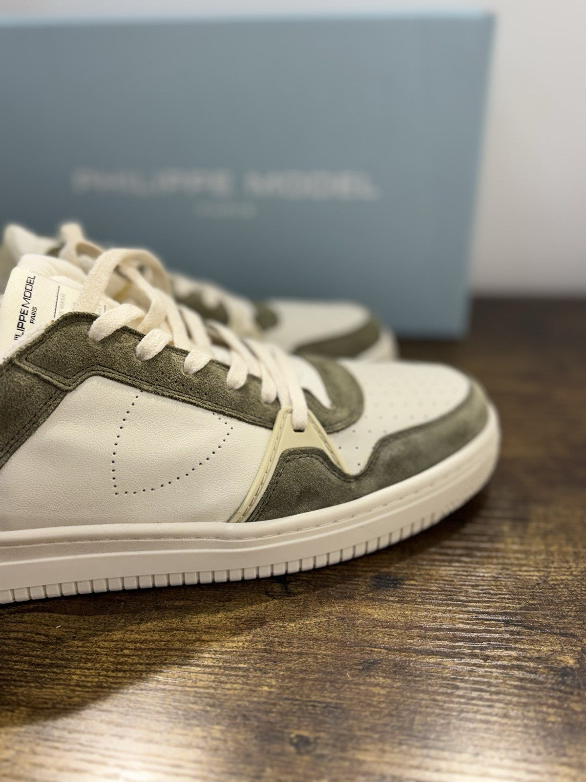Philippe Model La Grande Sneaker Pelle Bianca Verde   Casual Uomo 41
