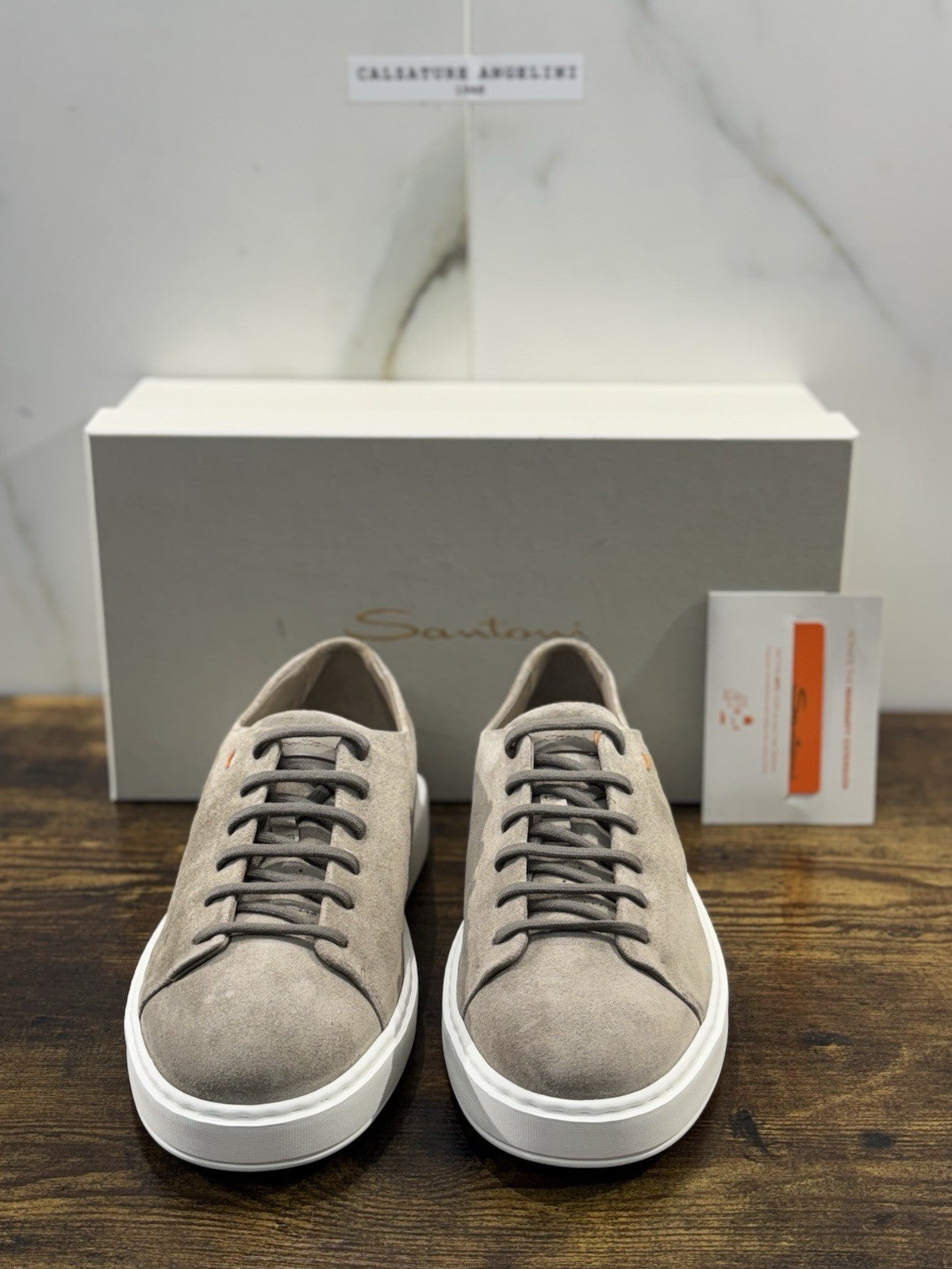 Santoni Sneaker Suede Beige  Icon Luxury Men Santoni Shoes Icon Uomo 41.5