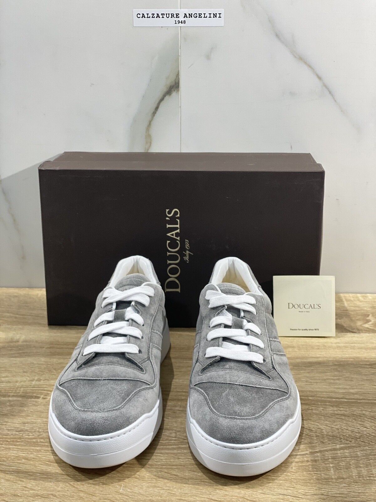 Doucal’s Sneaker Uomo Wash Suede Grey Luxury Men Shoes Doucal’s 45