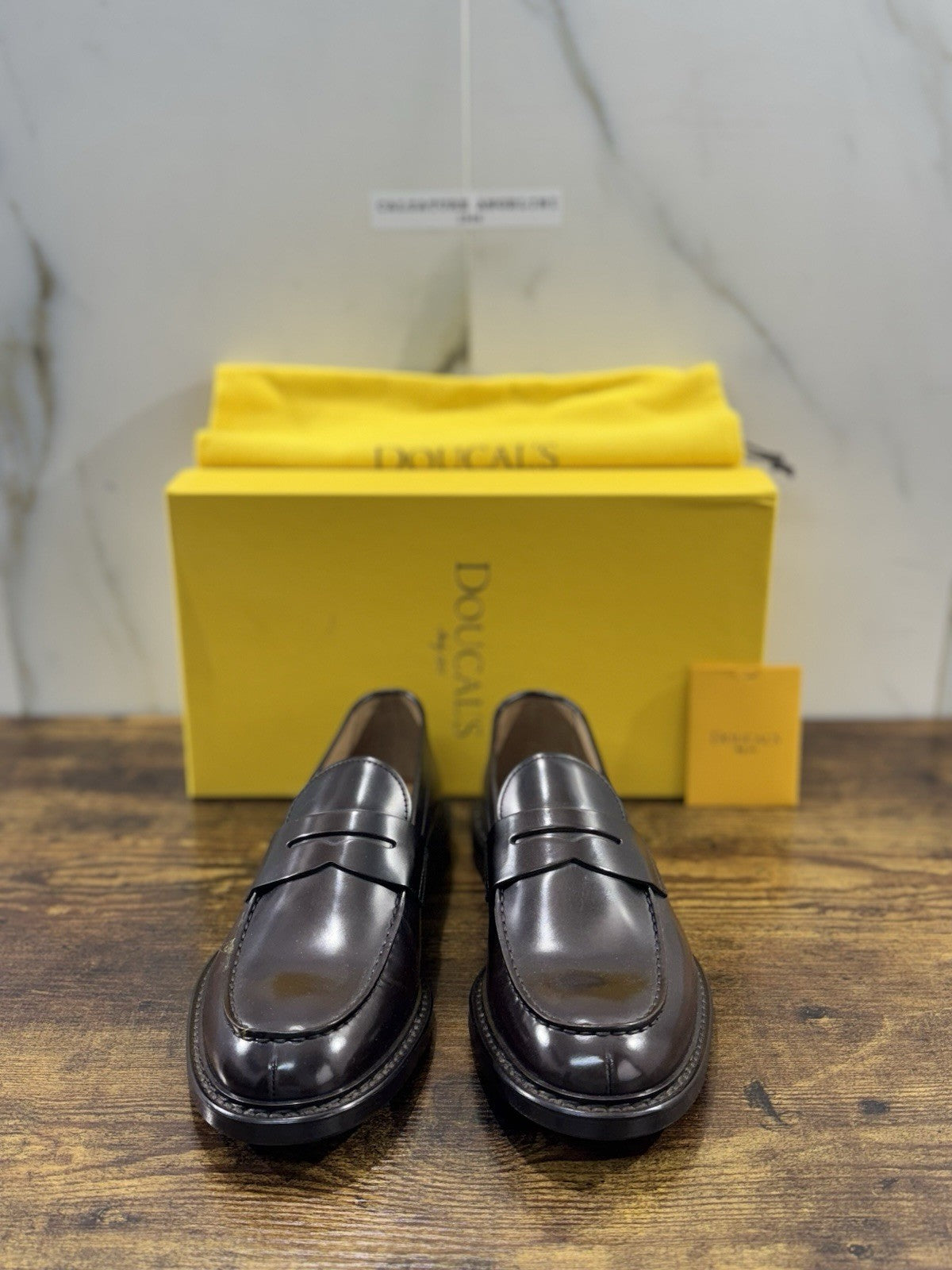 Doucal’s Mocassino Penny Uomo Pelle Ebano  Luxury Men Doucal’s Shoe 44