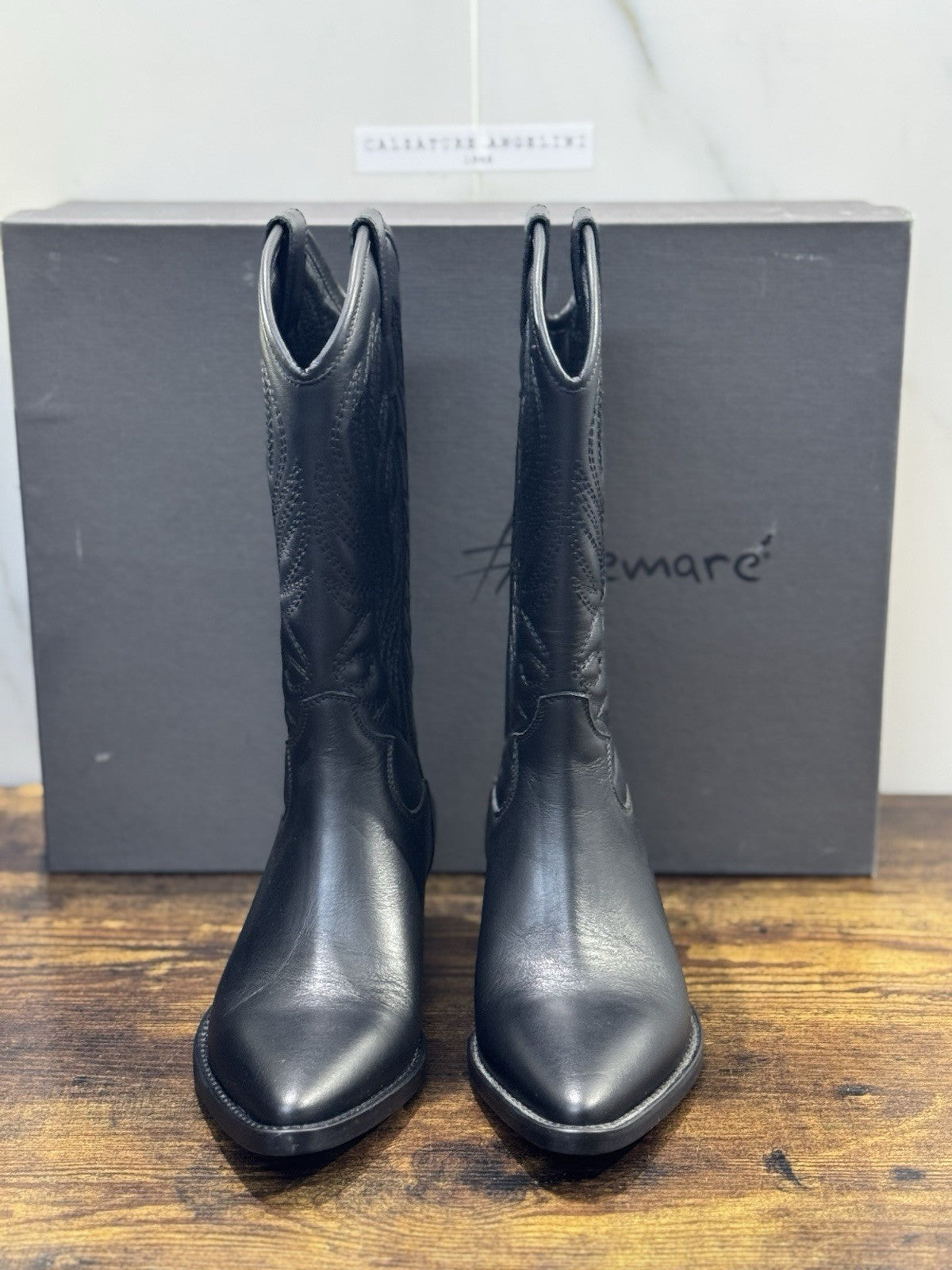 Lemare’ Texano Pelle Nero Casual Donna Texano Pelle Nero 37