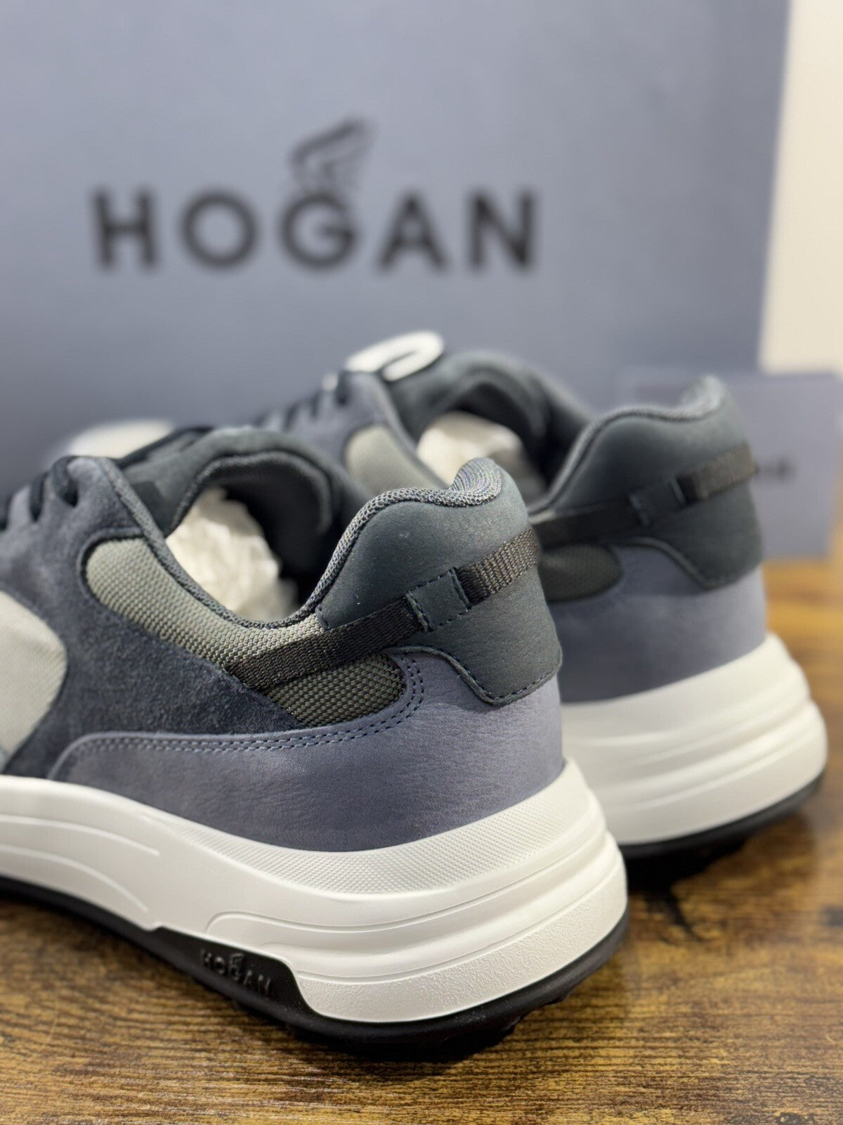 Hogan Hyper light  sneaker Pelle Blu  memory foam Luxury Hogan Men Shoes 44