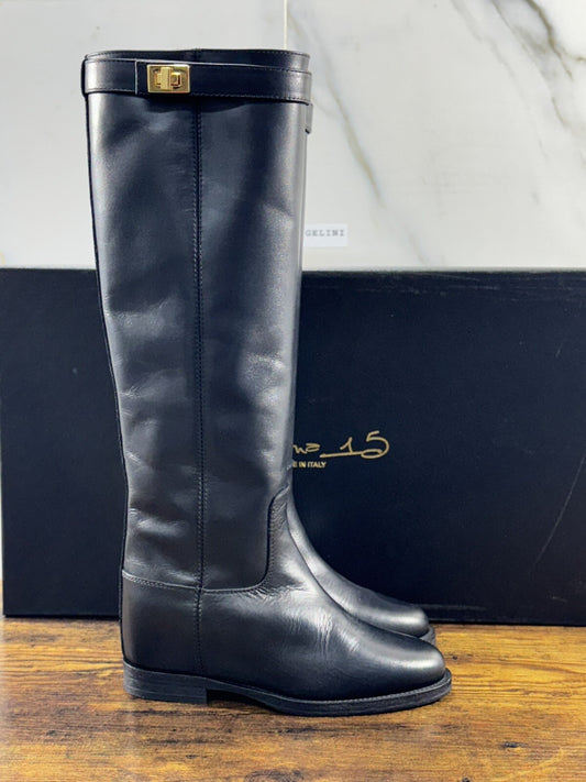 Via roma 15 stivale  donna 3807  Pelle Nera  luxury boot via roma 15 Icon 36