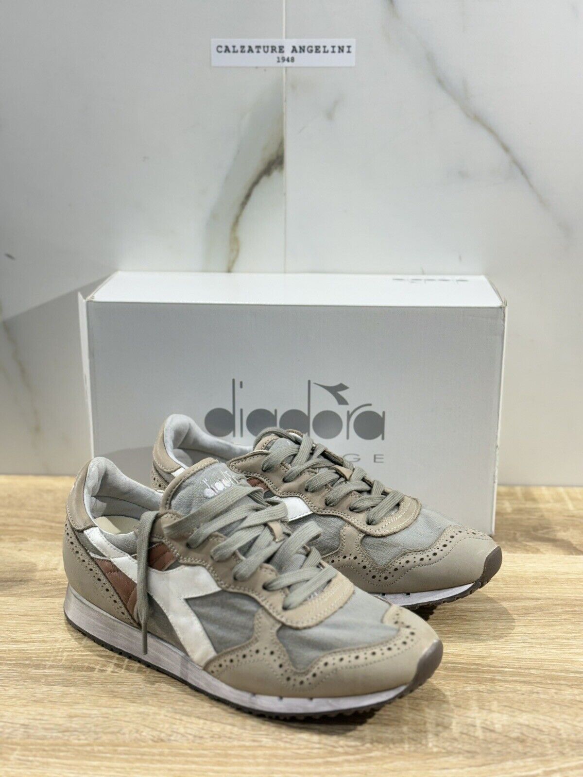 Diadora Heritage Sneaker Uomo Trident C Dyed    Pelle  Grigia  Sneaker 42