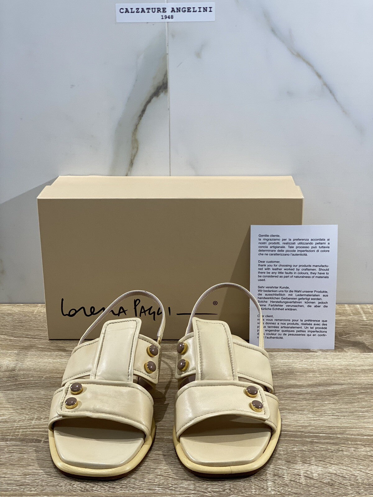 Lorena Paggi Sandalo Donna In Pelle Paglia Super Soft Leather Made In Italy 38.5