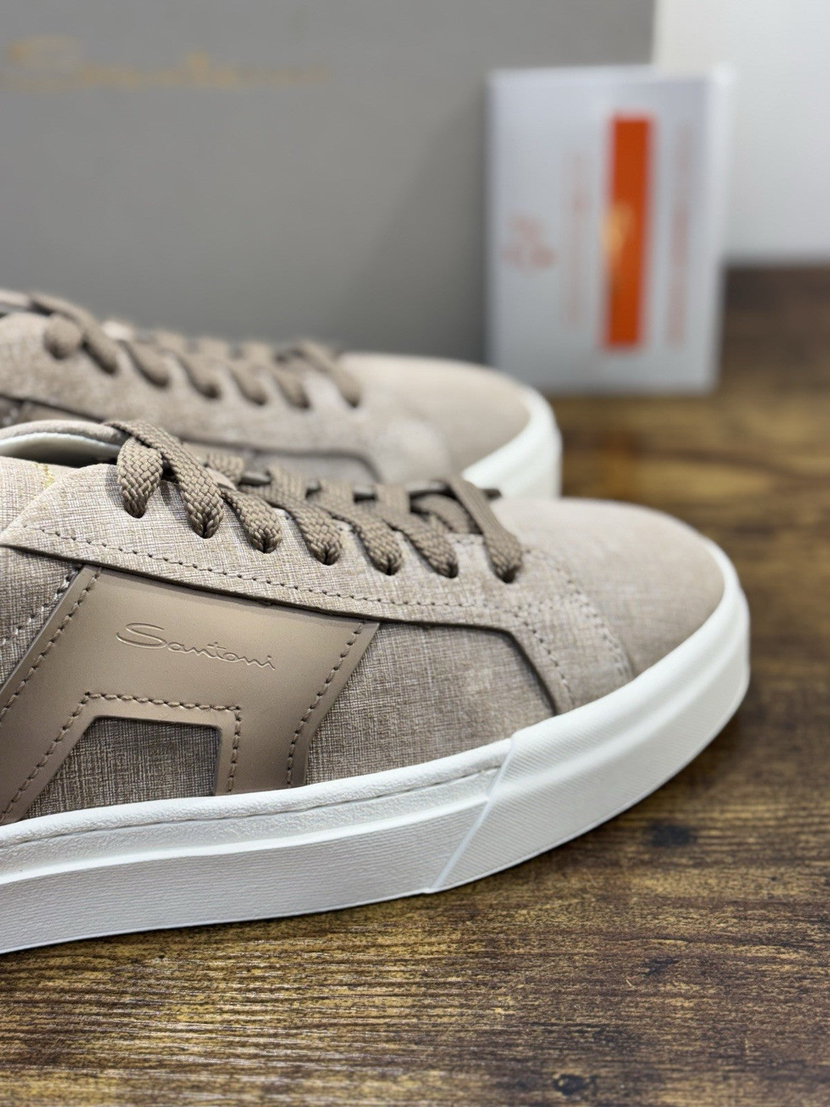 Santoni Sneaker DBS  Pelle Brown    Luxury Santoni Scarpe Uomo 42
