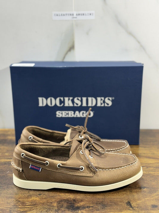 Sebago Docksides Portland Brown Scarpa Da Barca Uomo Sebago 40