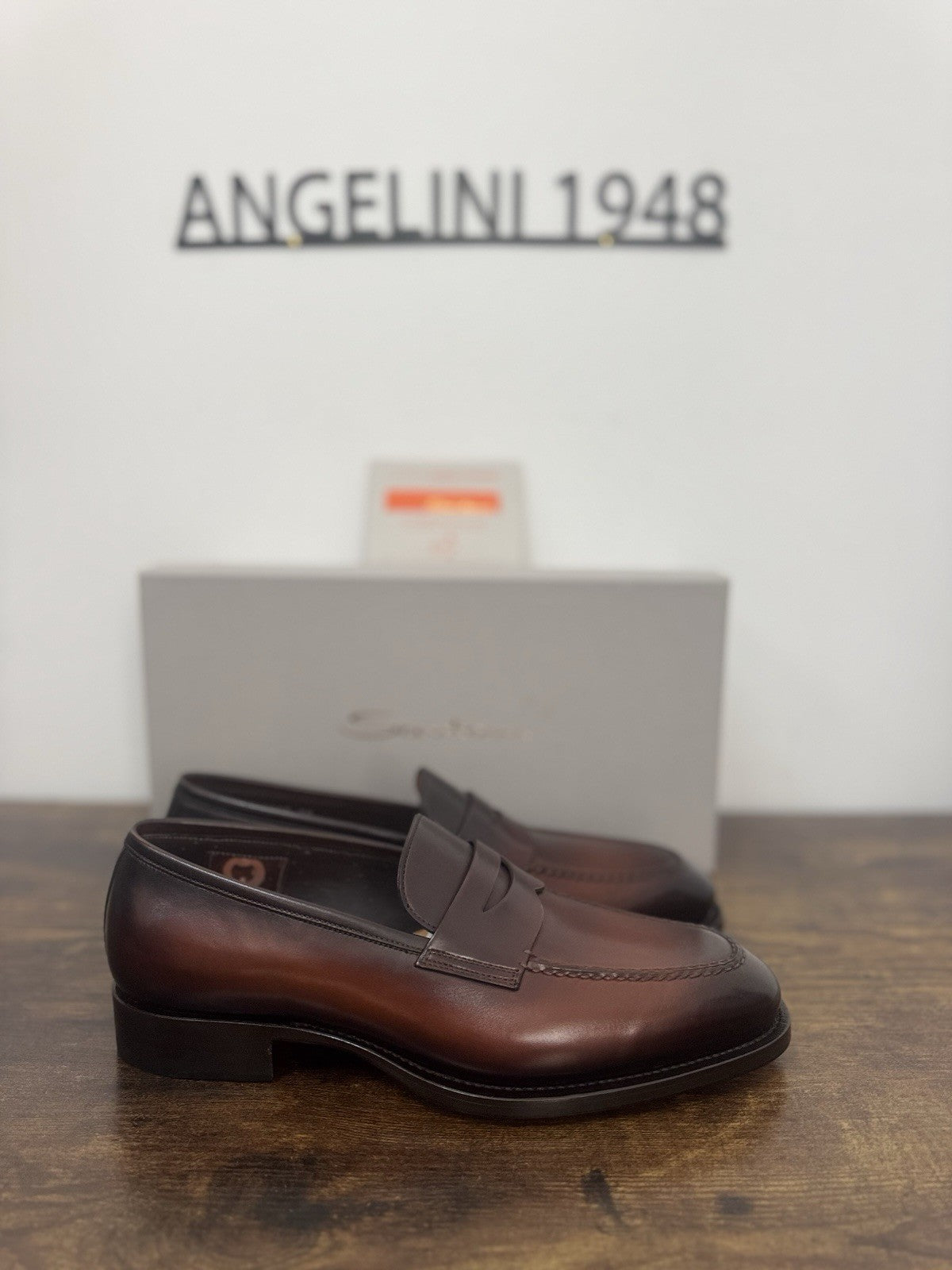 Santoni Mocassino Goodyear  Pelle  Anticata   Luxury Scarpa Santoni Uomo 41