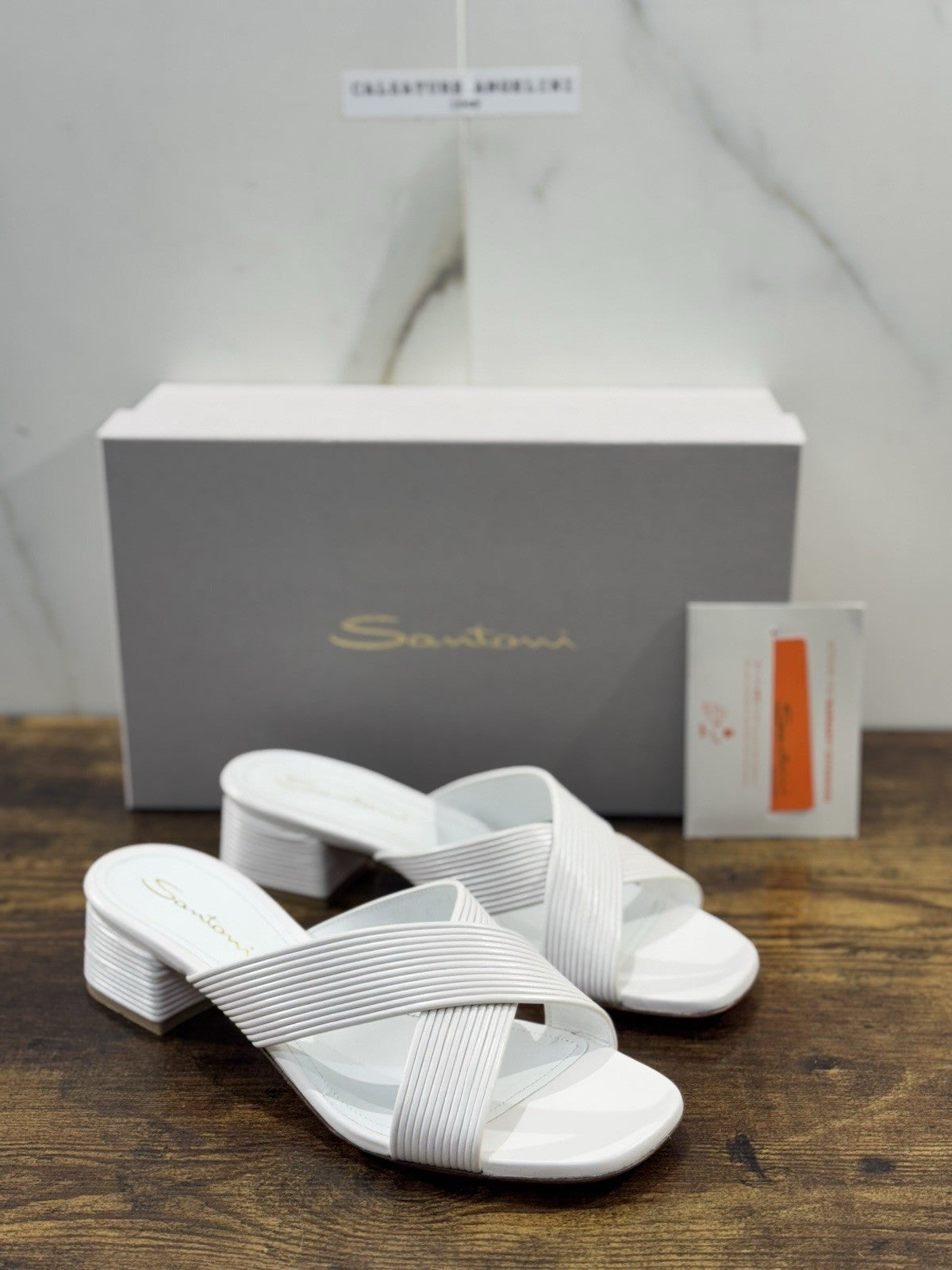 Santoni Sandalo  Pelle Bianco   Luxury Santoni Scarpe Donna 41