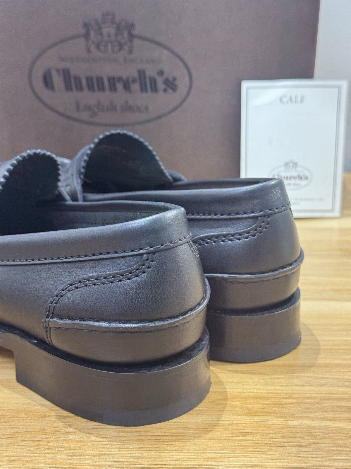 Church’s Pembrey Mocassino Fondo Cuoio Pelle Nero  Luxury Church’s Uomo 40.5