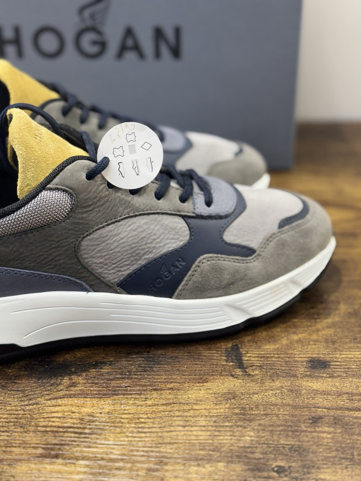 Hogan New Hyperlight Sneaker Pelle Blu   Grey Memory Foam Luxury Hogan Uomo 39.5
