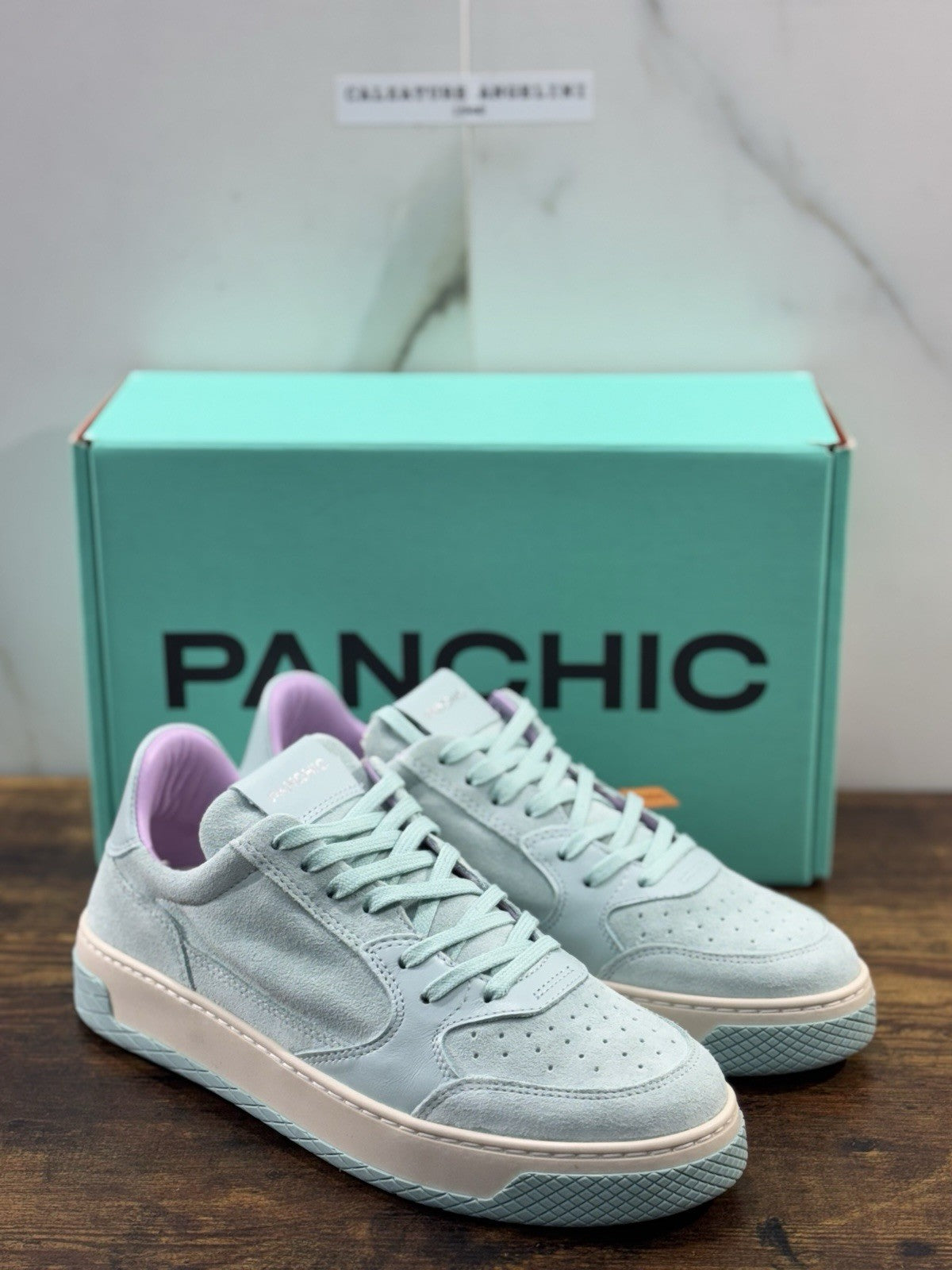 Panchic Lace Up Sneaker  Donna  Suede Aqua Causal Shoes   Panchic 41