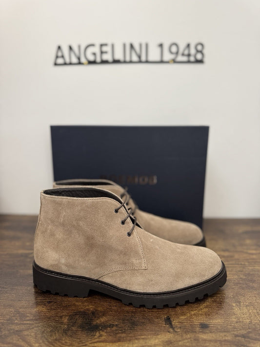 Boemos Polacchino Suede Beige 100% Made In Italy Casual Boot Uomo 44