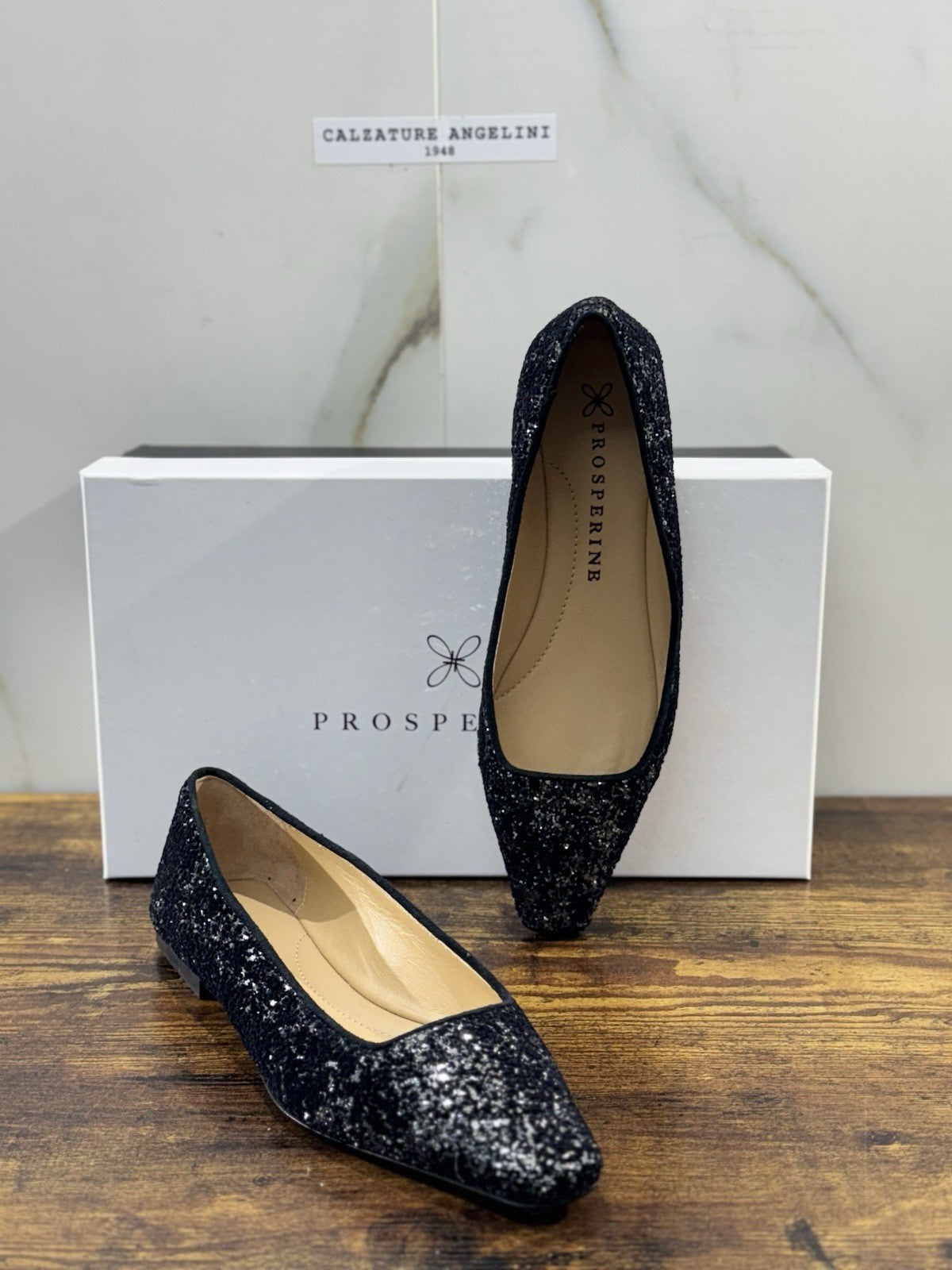 Prosperine Ballerina  donna Velluto Glitter      luxury made in italy 38.5