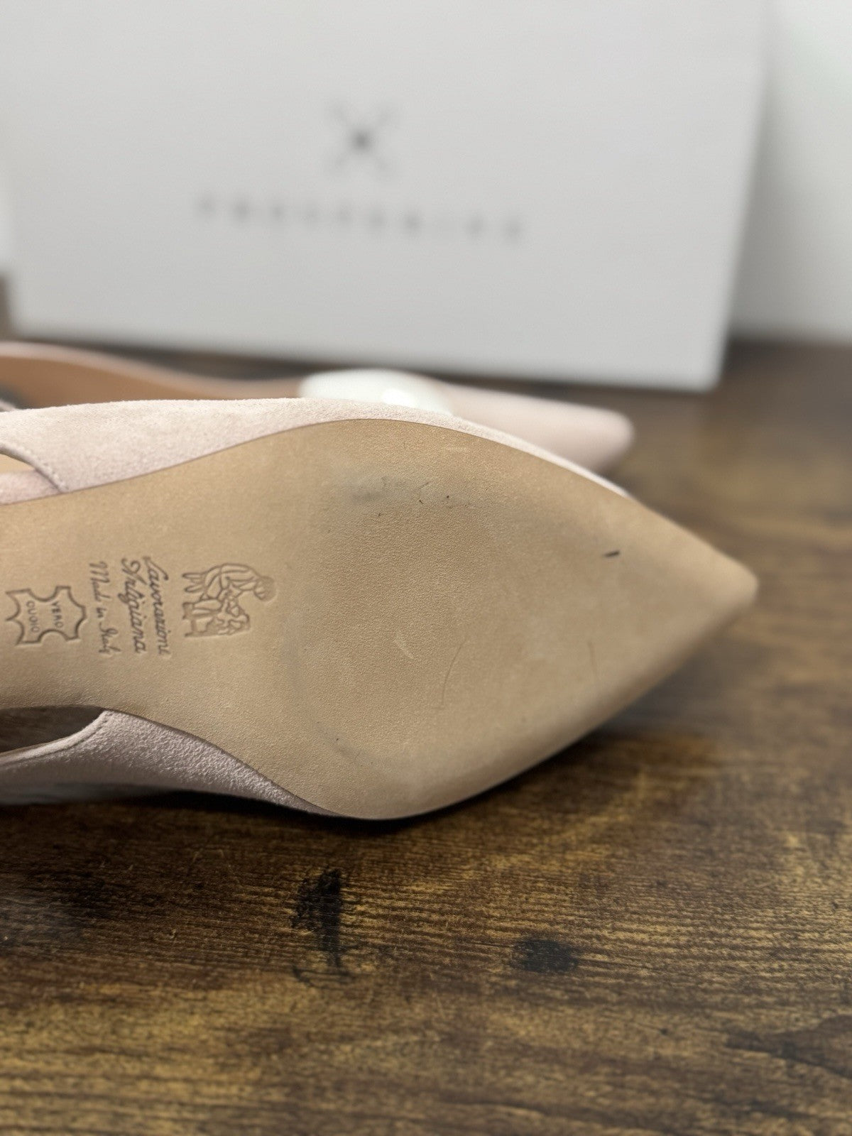 Prosperine Sling Back Pelle Suede Cipria     Scarpa Donna 38.5