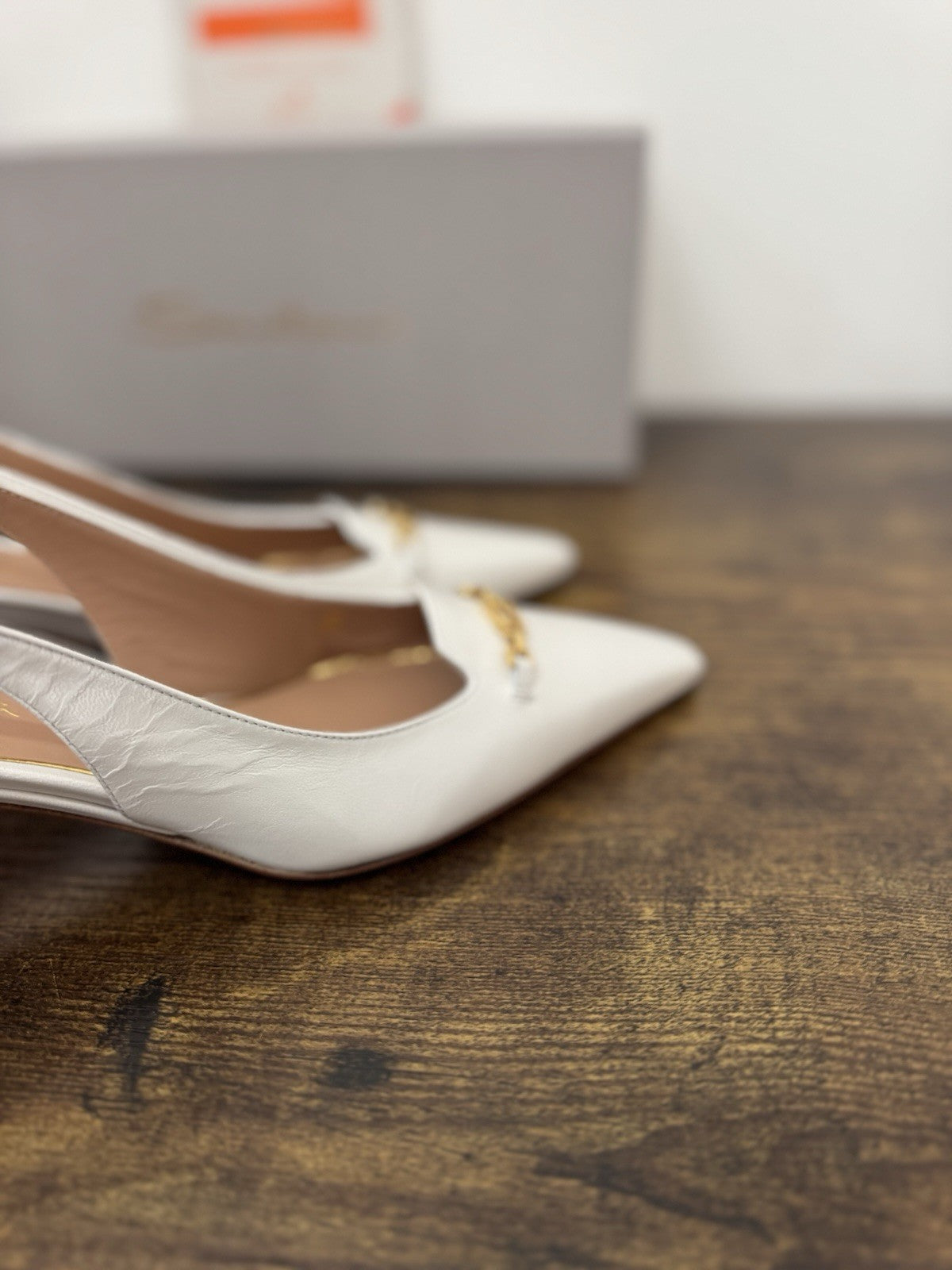 Santoni Sandalo  Sling Back Pelle Bianca  Luxury Santoni Woman Shoes 36