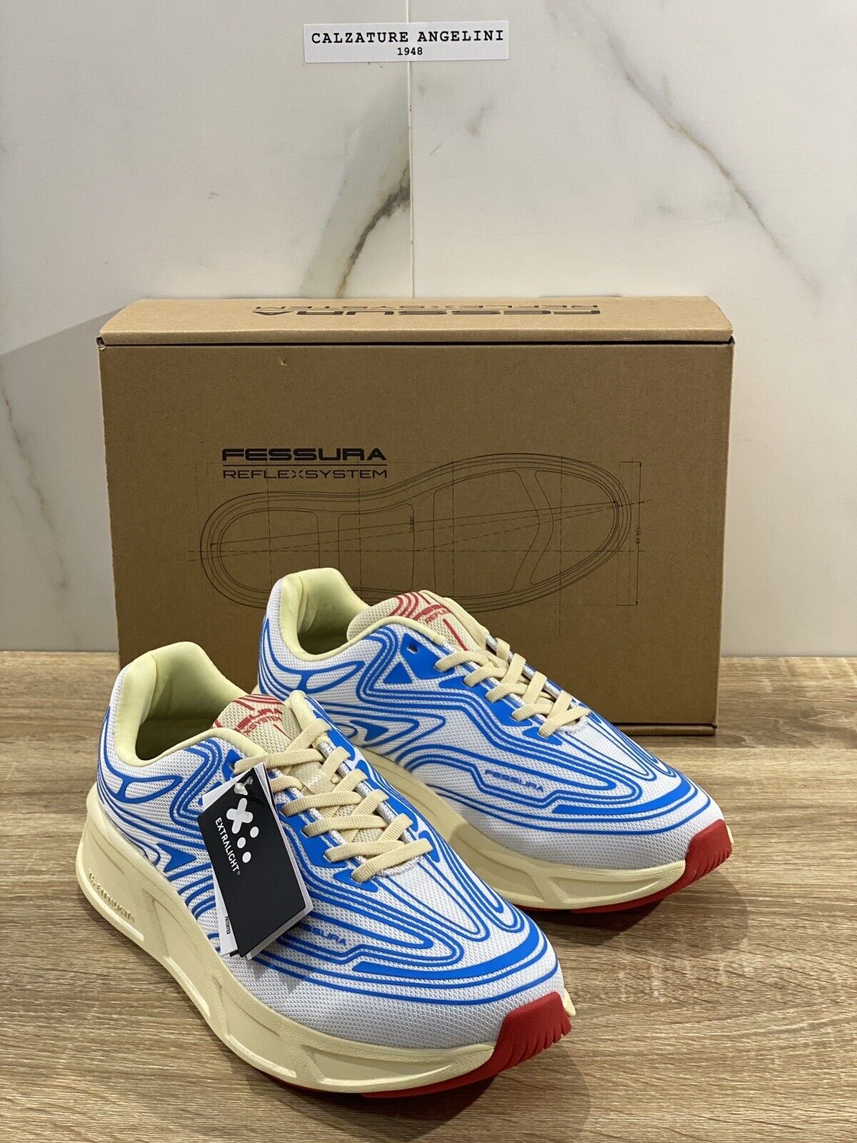 Fessura sneaker Uomo Runflex Extra Light White Blu 43