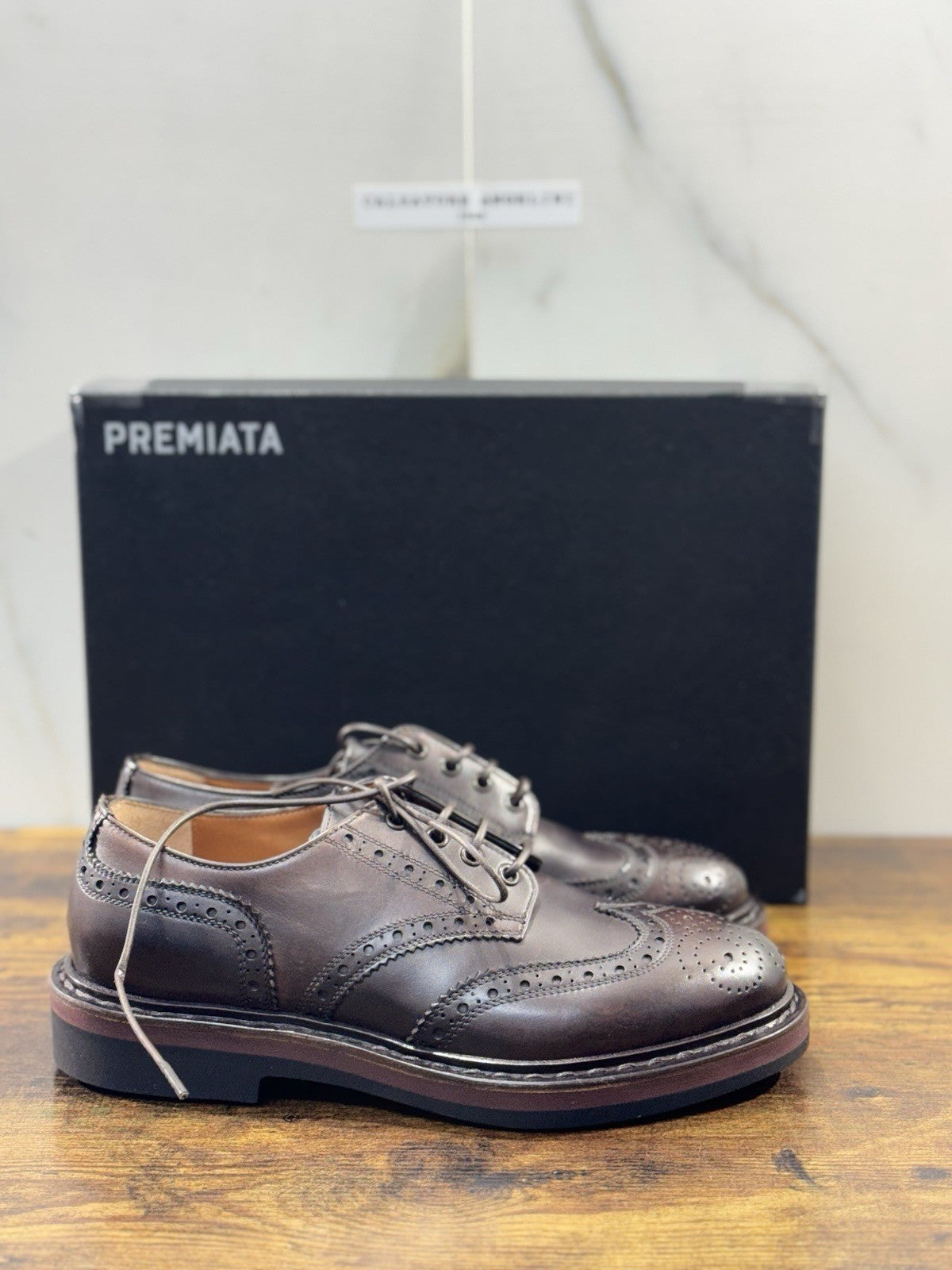Premiata Derby Brogue  1 Linea Pelle Ebano Luxury Premiata Men Shoe 44