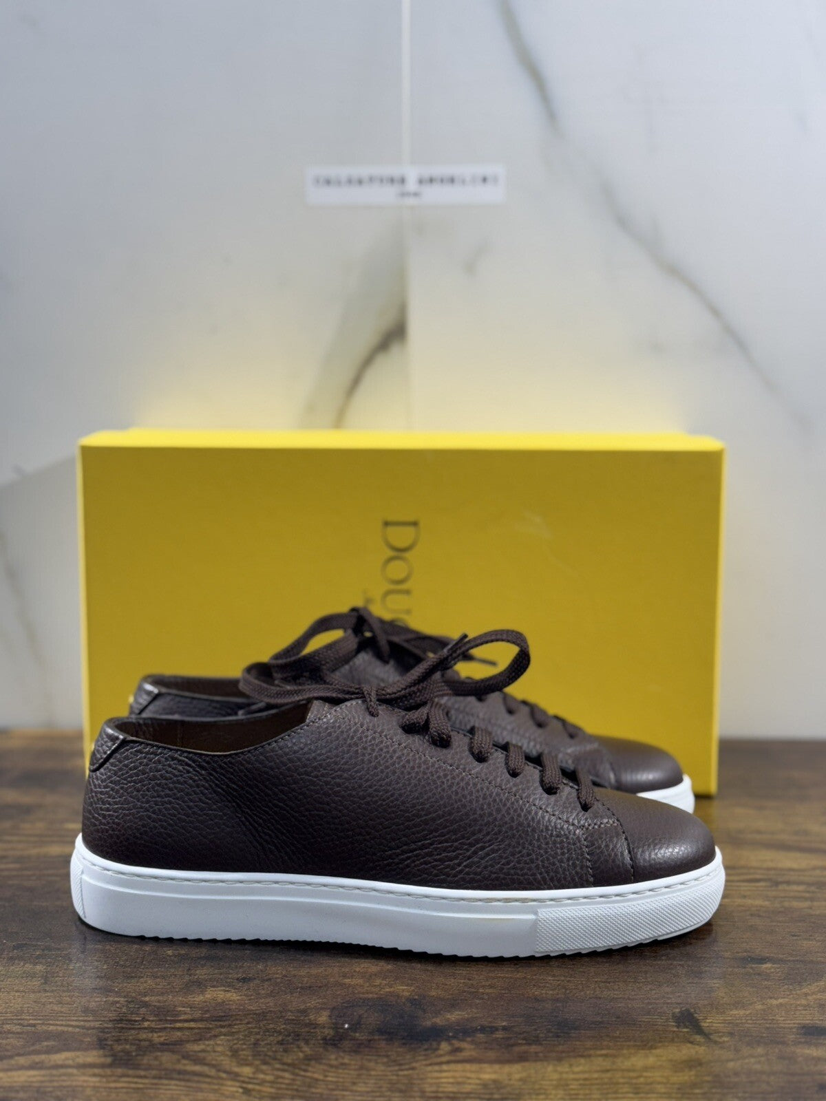 Doucal’s Sneaker Uomo Icon Pelle Brown   Luxury Men Shoes Doucal’s 43.5