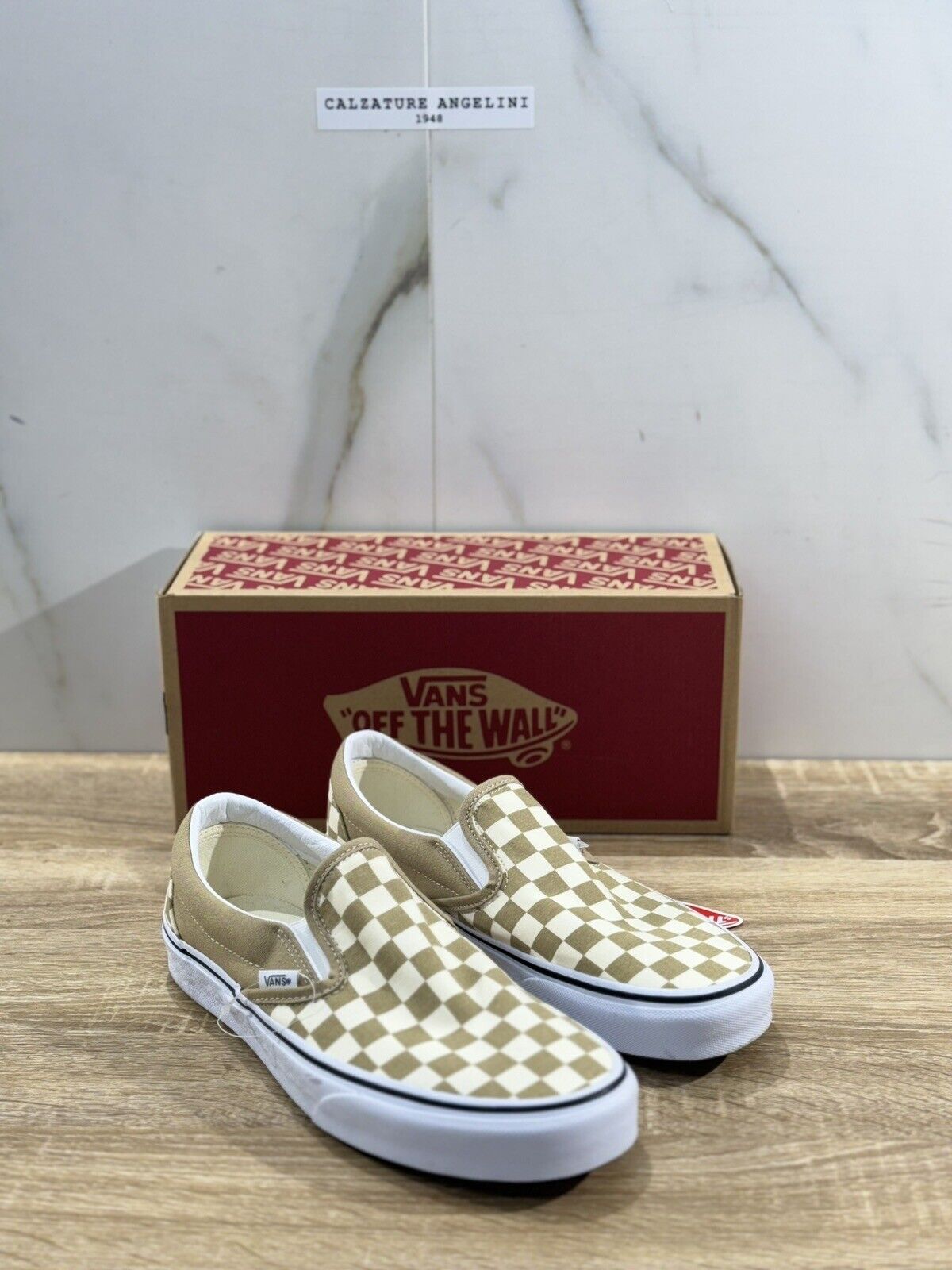 Vans Classic Slip On Checkerboard Bianco Beige Casual Icon Vans 44