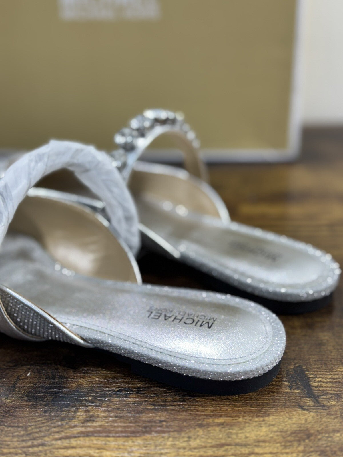 Michael Kors Jessa Flex Flat Mule Argento Causal Sandal Donna 37.5