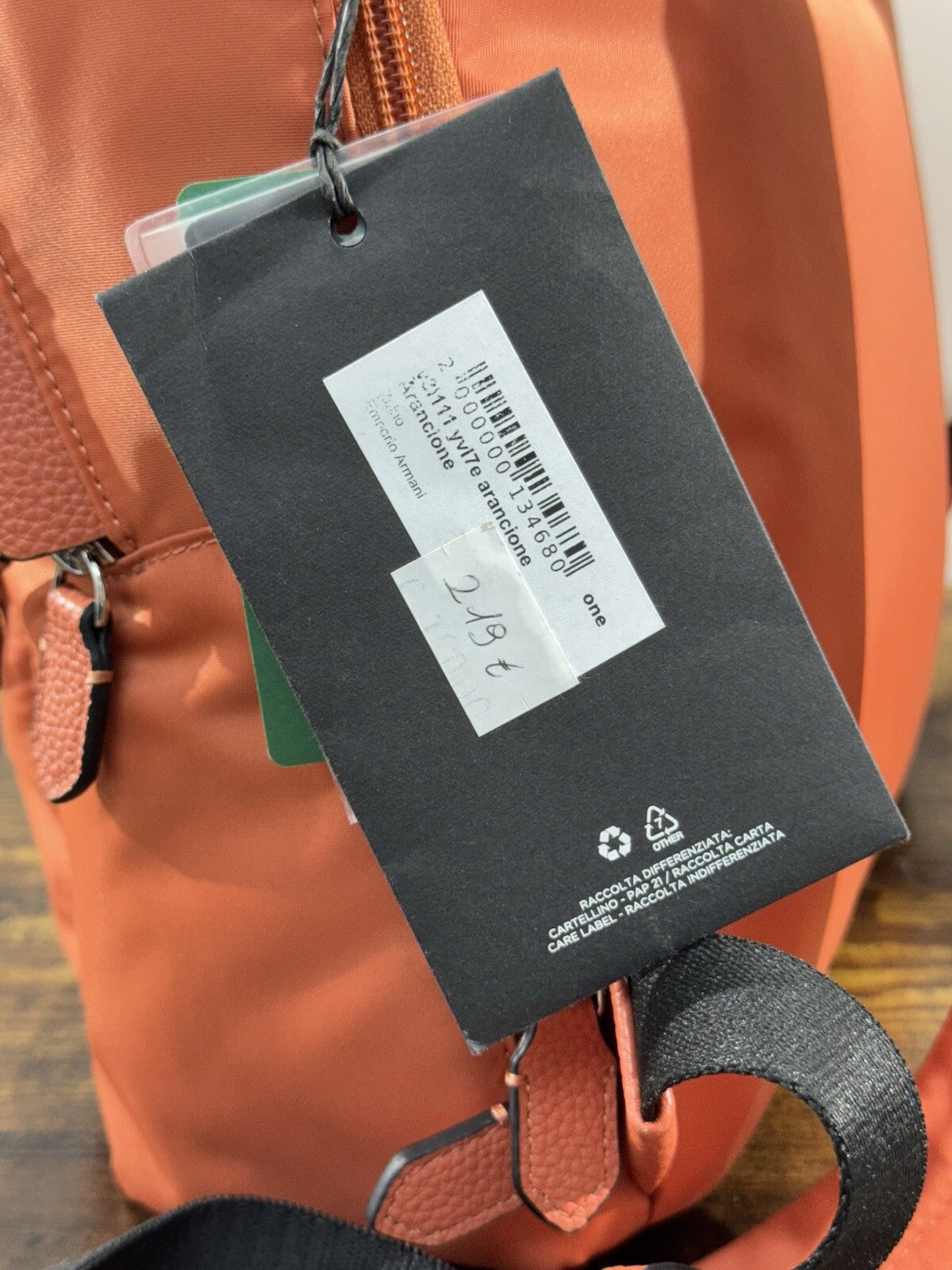 Emporio Armani Zaino Donna Arancio Recycled Nylon   Armani Woman Backpack