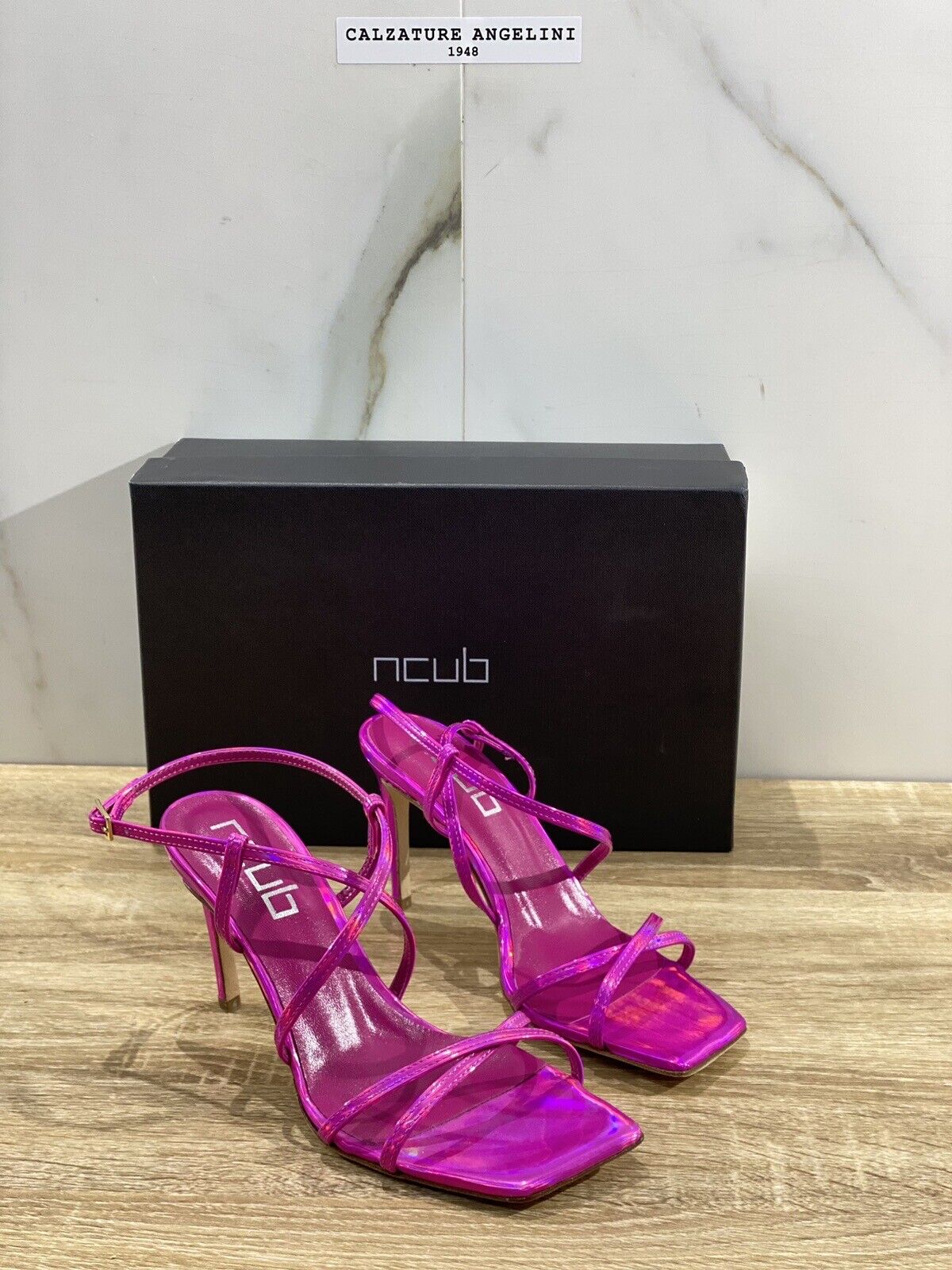 NCUB Sandalo Donna Modello Mony Pelle Fuxia Luxury Woman Sandal 39