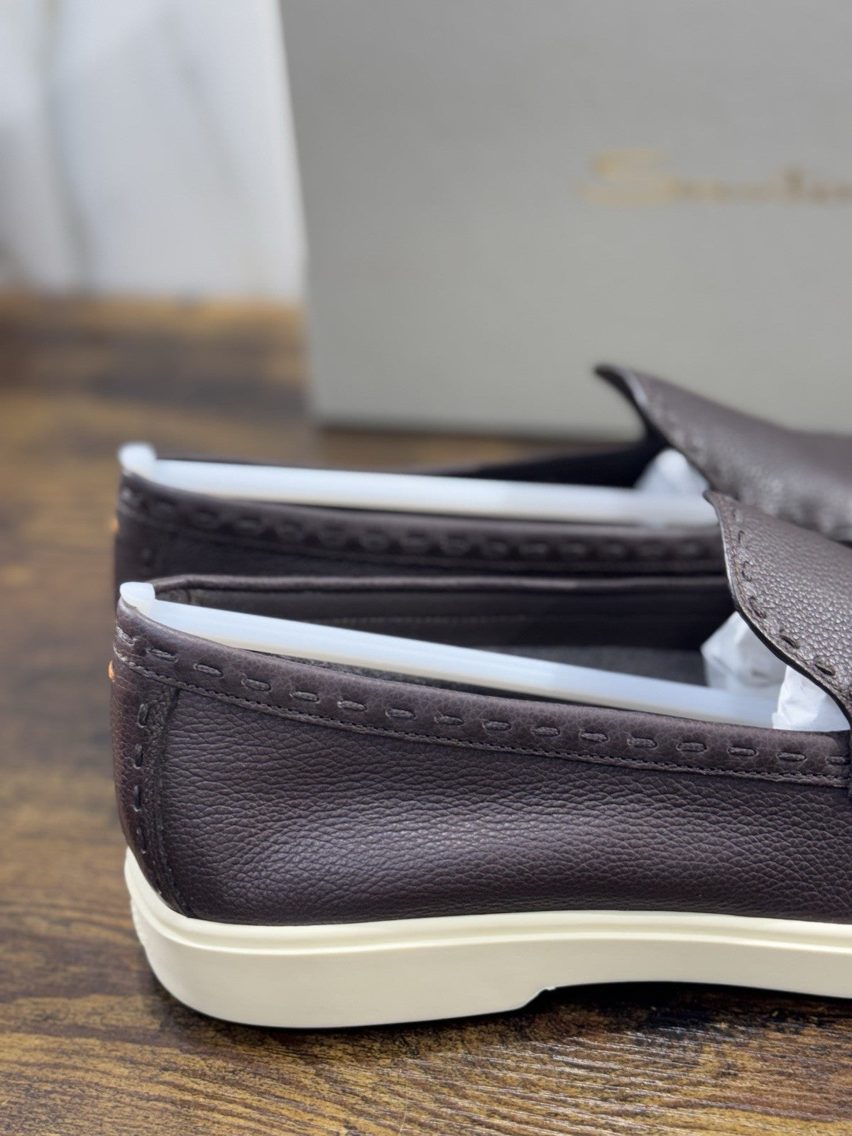 Santoni Mocassino Summer Walk Pelle Brown  Luxury Santoni Scarpe Donna 38.5