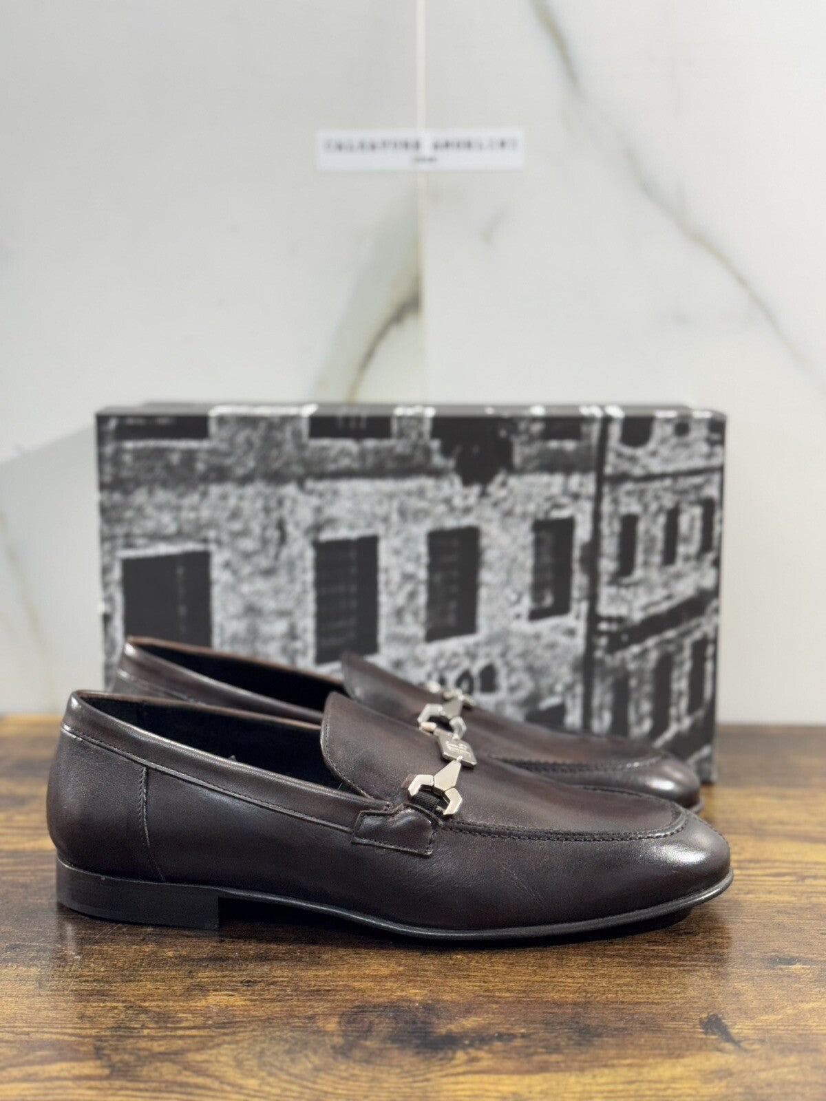 Roberto Botticelli Mocassino Uomo  Pelle T Moro  Fondo Cuoio Made In Italy 42