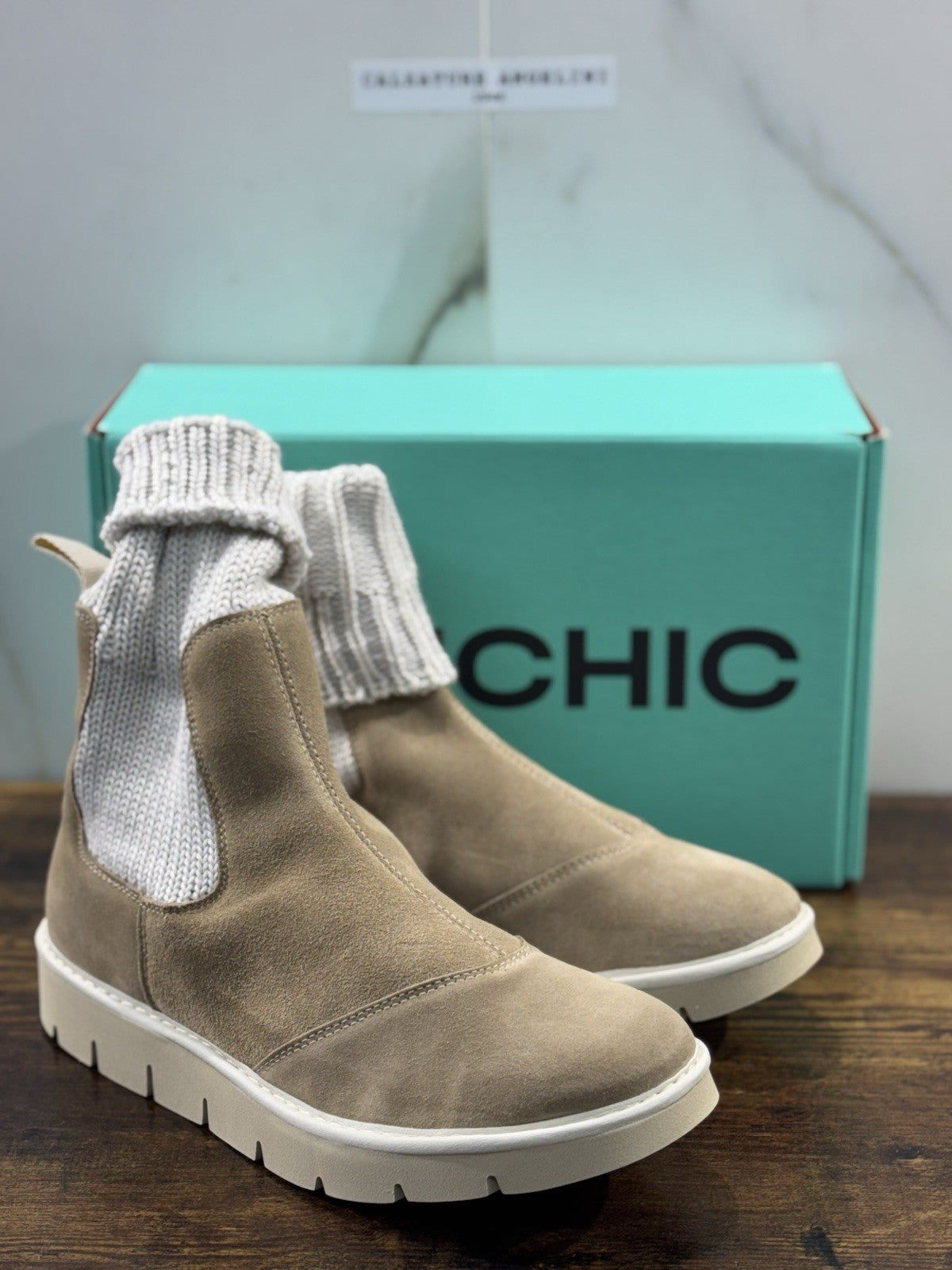 Panchic Beatle Boot Extra Light   Donna  Suede Beige   Causal Shoes   Panchic 41