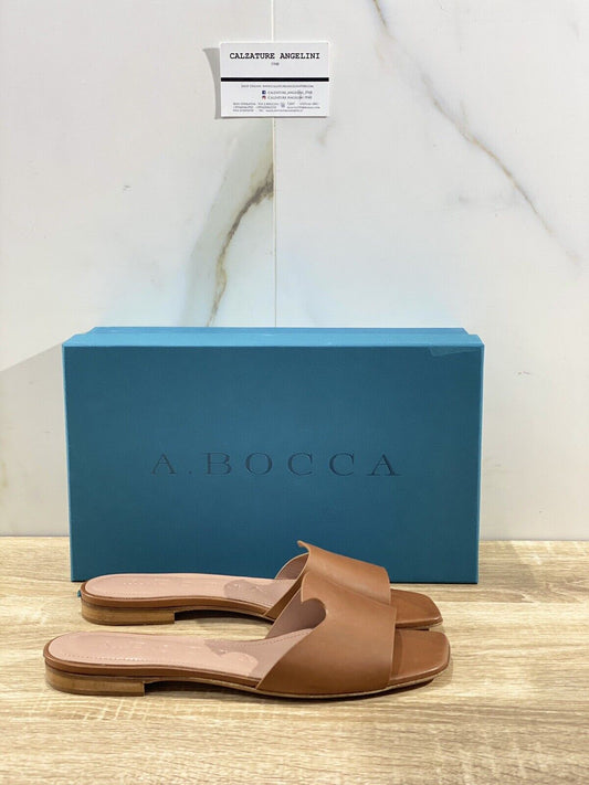 A.bocca Sandalo Donna AB2102A In Pelle Cuoio Luxury Sandal Woman 38