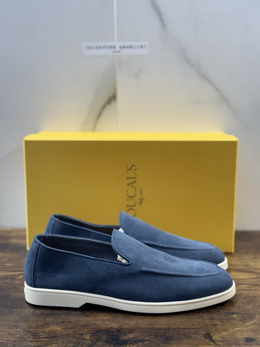 Doucal’s Mocassino Summer Walk Suede Avio  Luxury Doucal’s Scarpa Uomo 40